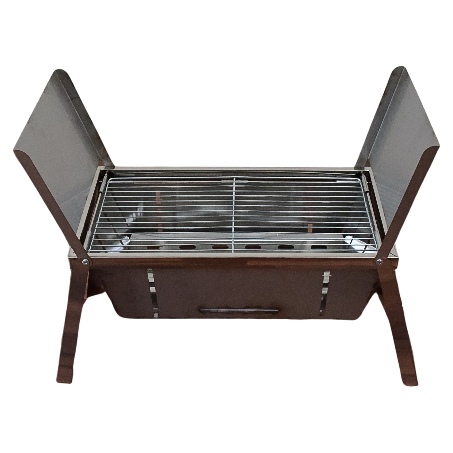 Portable BBQ / Barbecue Grill Stainless Steel Folding Charcoal Grill (1 Set / Net Weight : 2207 GM) - Springkart 