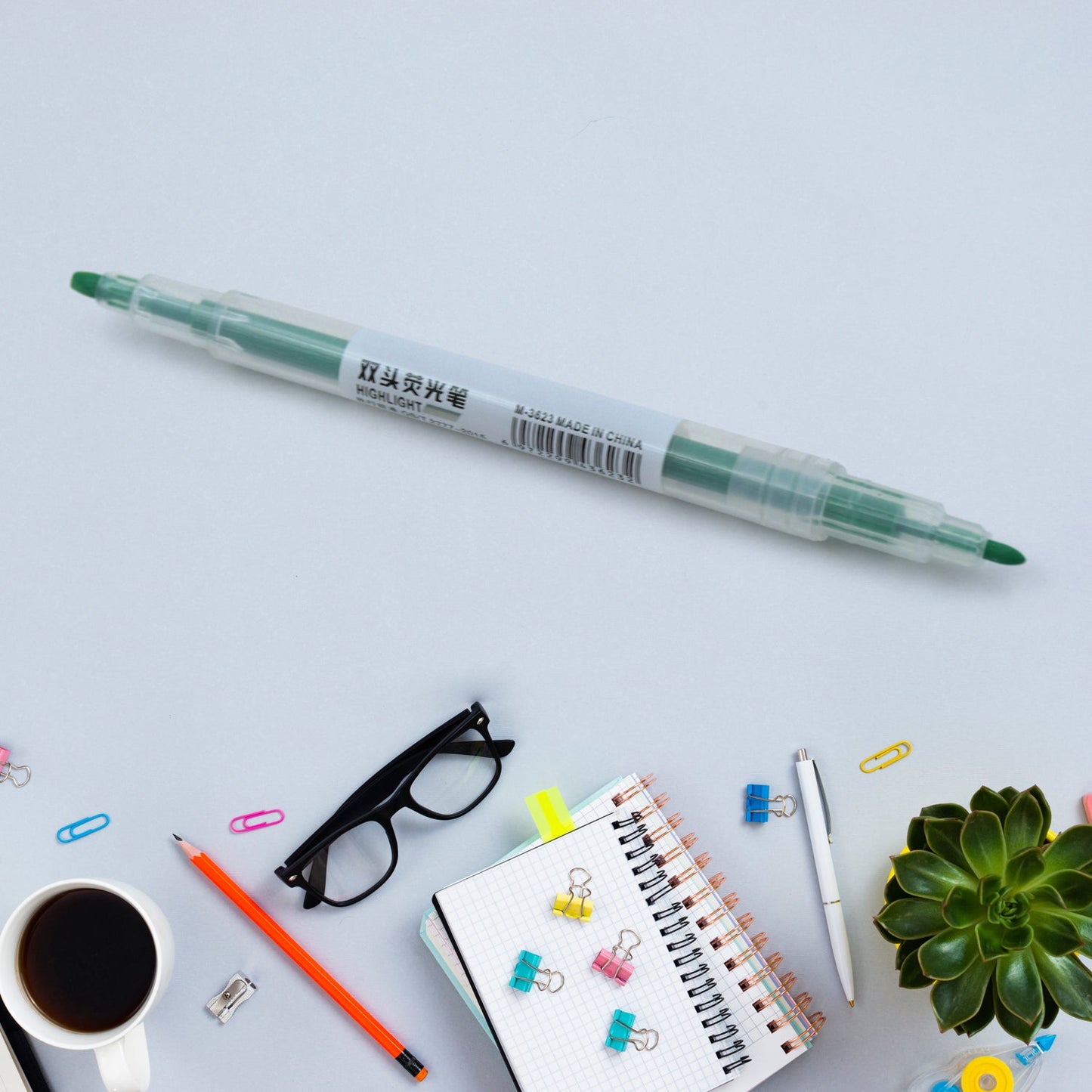 Dual-Headed Highlighter 6 Colors Double head Highlighter Pen, Perfect for Bible Study, Classroom and office for Children and Students (6 Pc Set) - Springkart 