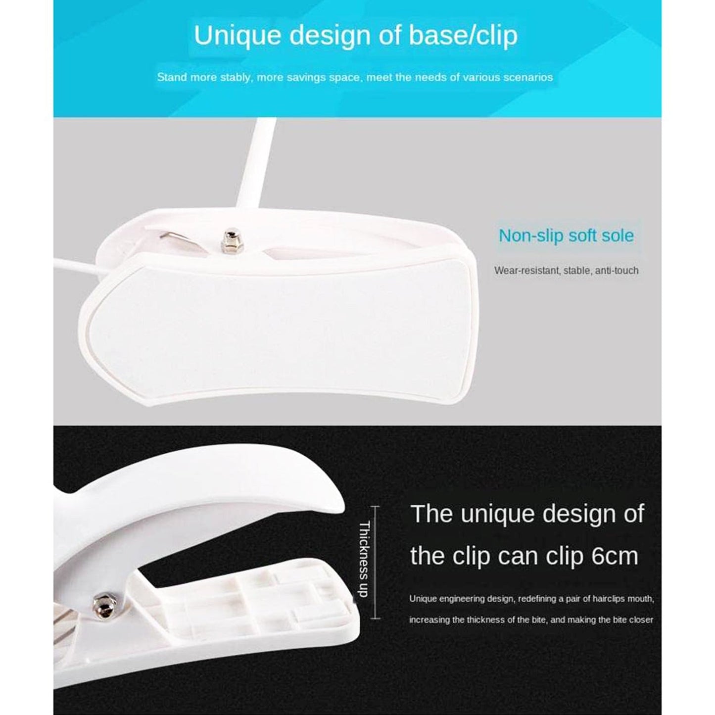 Desk Lamp Adjustable Gooseneck USB Rechargeable 3 modes of Lighting, Reading Lamp for Dorm White, Study Desk lamp Suitable for Girls College Bedroom Reading - Springkart 