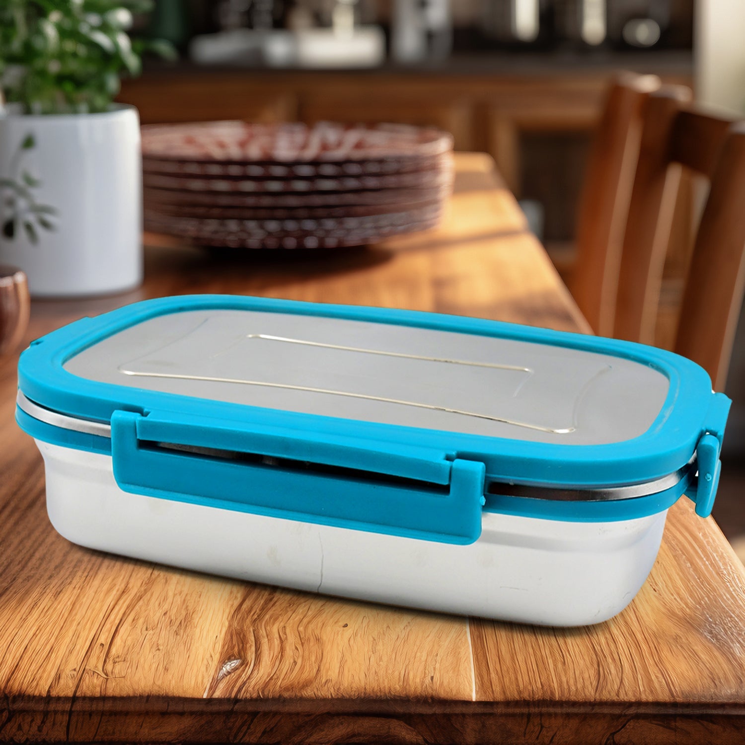 Premium Stainless Steel Lunch Box for Kid, 2 Containers Lunch Box, Perfect Size Meal Lunch Box Set for Office, School and Travelling Tiffin Box  (1000 ML+ 200 ML Approx) - Springkart 