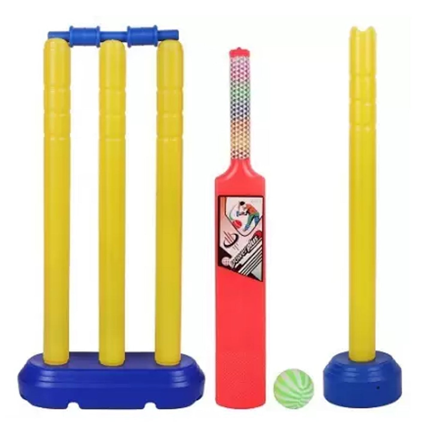 Plastic Cricket Set with Stump,Ball and Bat Kit - Springkart 