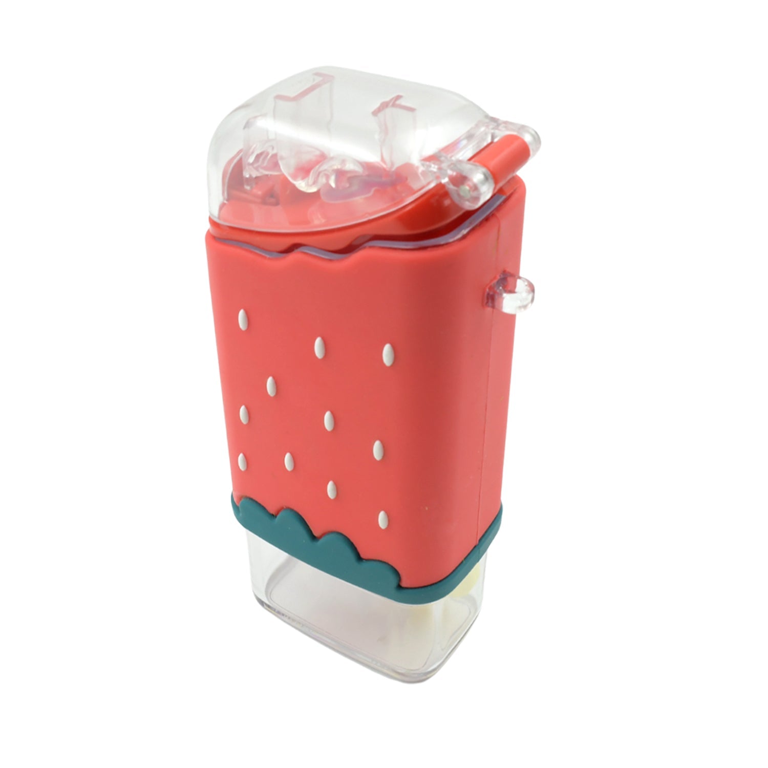 Portable Cute Water Bottle for Kids, Unique Ice Cream Shape water cup, Popsicle Shaped Plastic Kettle with Straw, Adjustable Shoulder Strap, BPA free, Leakproof (300 ML) - Springkart 