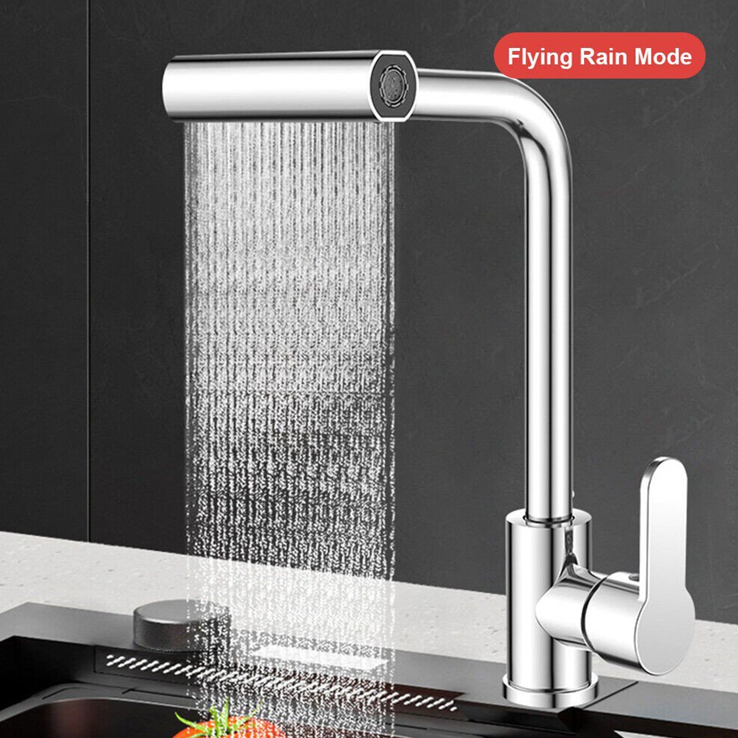 Multifunction Shower Waterfall Kitchen Faucet, 360° Rotation Waterfall Kitchen Faucet, Touch Kitchen Faucet, Faucet Extender for Kitchen Sink, Swivel Waterfall Kitchen Faucet for Washing Vegetable Fruit (4 In 1 ) - Springkart 