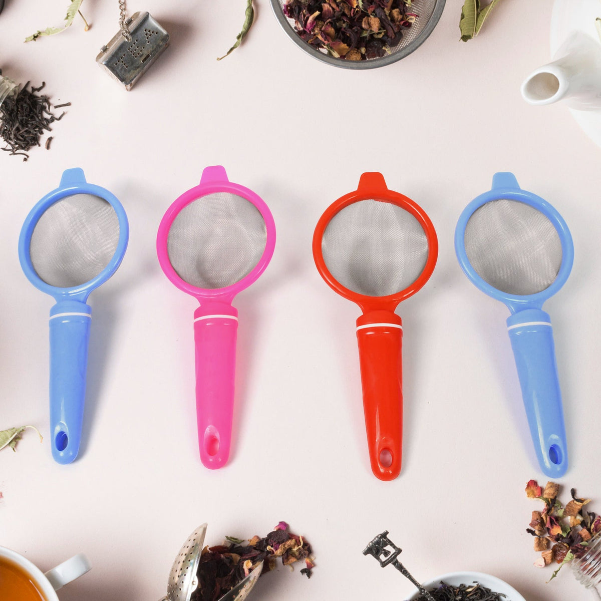 Plastic Multipurpose Tea and Coffee Strainer (Pack of 12 Pcs) - Springkart 