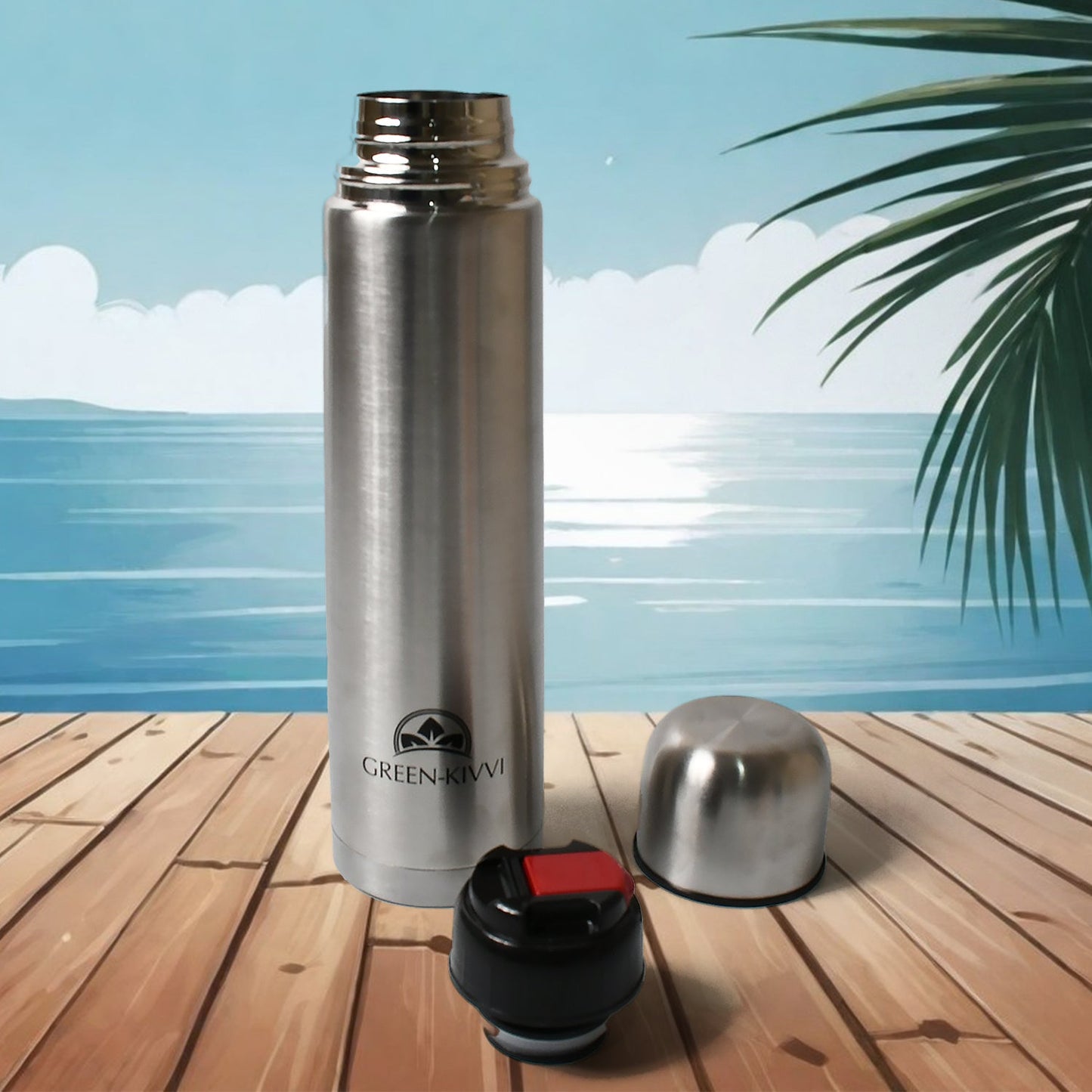 Vacuum Stainless Steel Double Wall Water Bottle, Fridge Water Bottle, Stainless Steel Water Bottle Leak Proof, Rust Proof, Cold & Hot Thermos steel Bottle| Leak Proof | Office Bottle | Gym | Home | Kitchen | Hiking | Trekking | Travel Bottle (1000 ML) - Springkart 