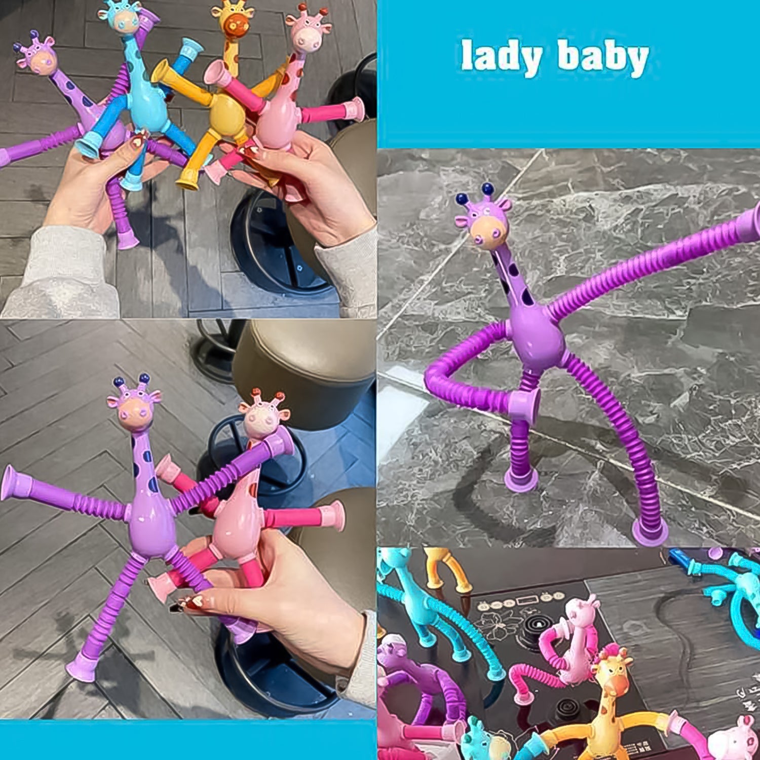 LED Giraffe Telescopic Suction Cup Toys (1 Pc) - Springkart 