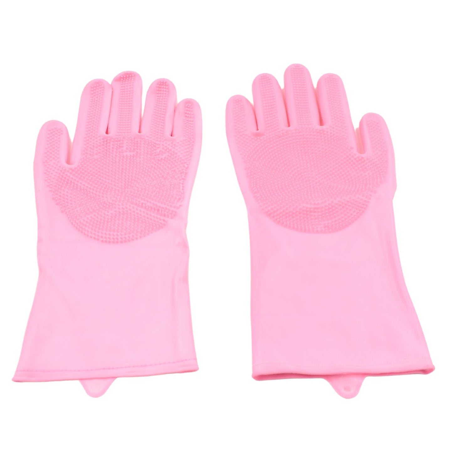 Dishwashing Gloves with Scrubber| Silicone Cleaning Reusable Scrub Gloves for Wash Dish Kitchen| Bathroom| Pet Grooming Wet and Dry Glove (1 Pair, 155Gm) - Springkart 