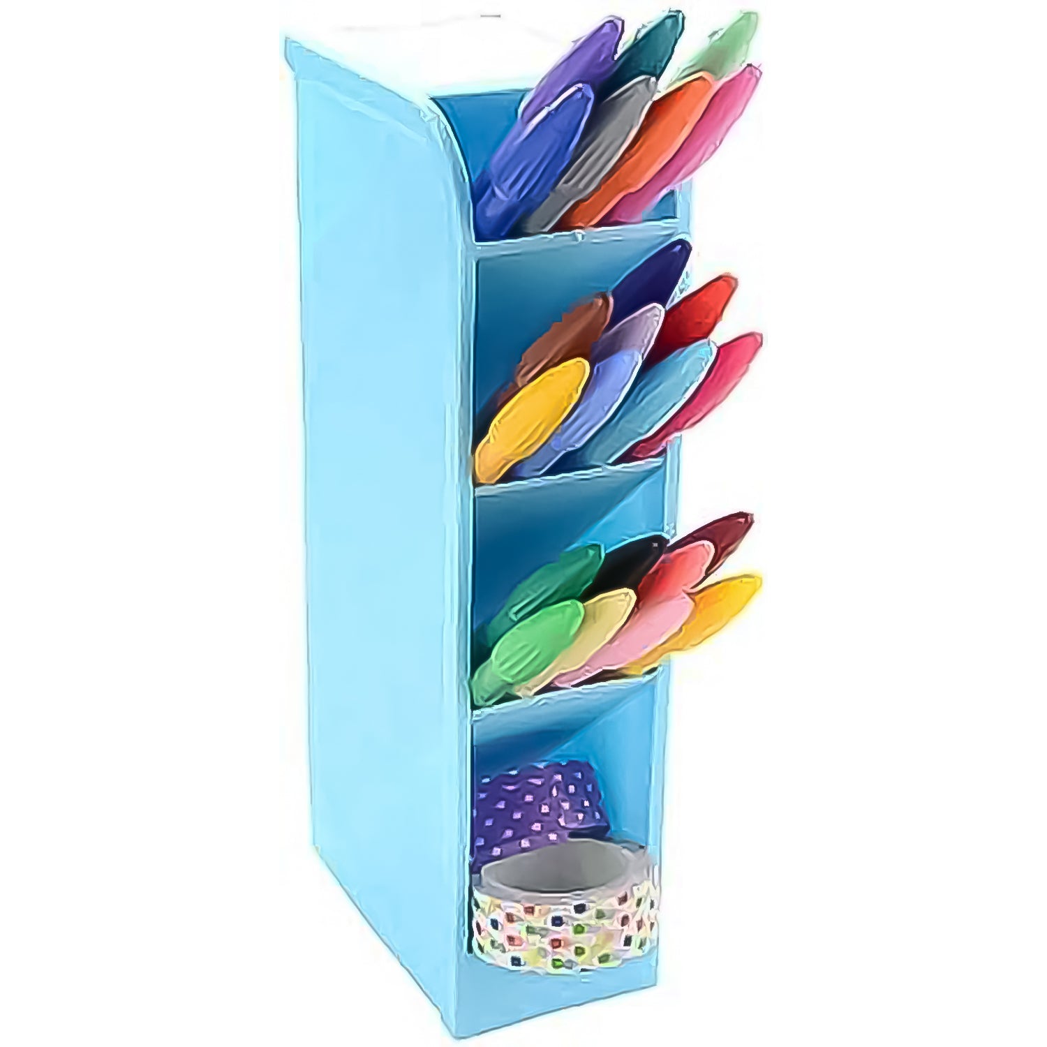 Multipurpose 4 Compartment Pen Holder Office Desktop (1 Pc) - Springkart 