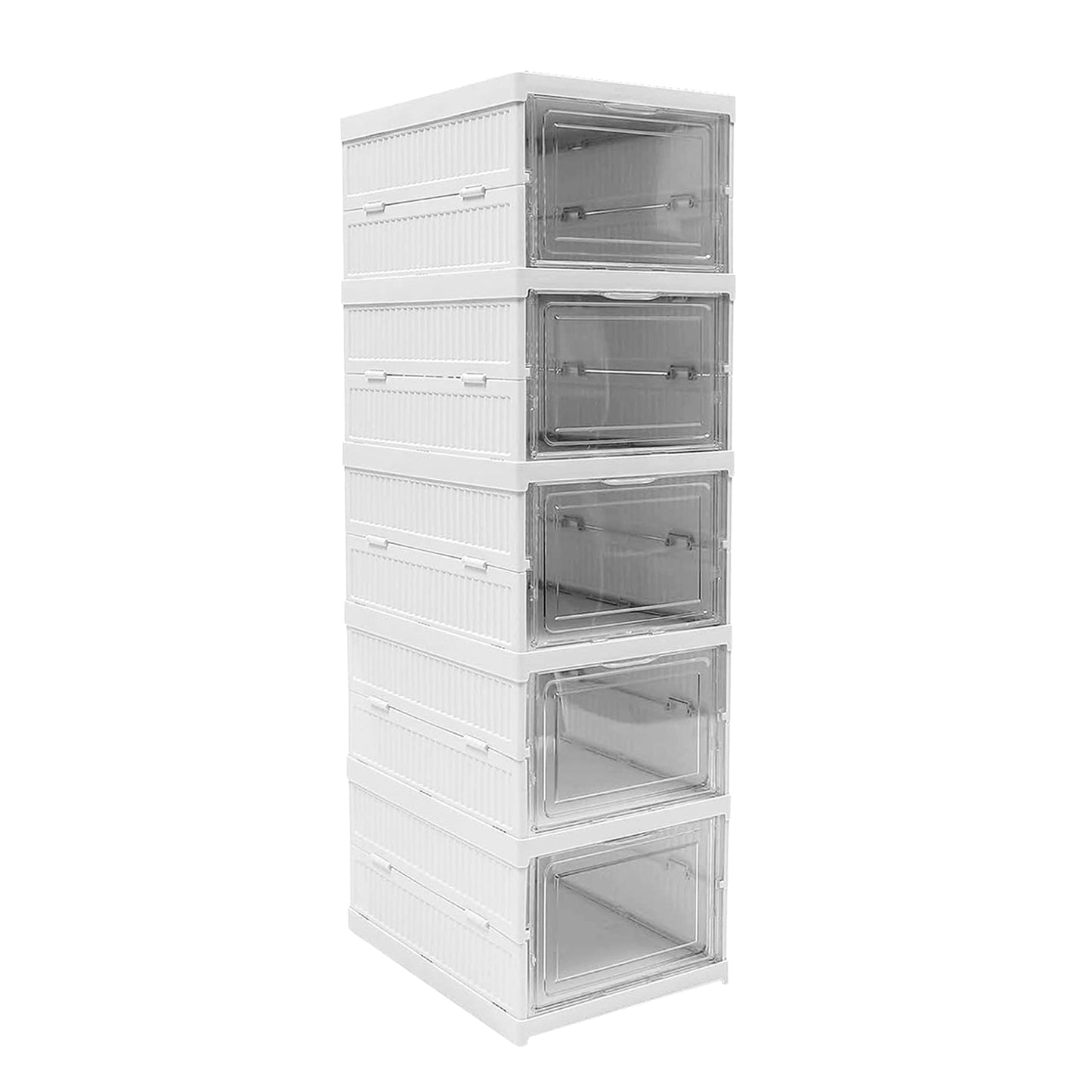 Stackable Multifunctional Storage, for Clothes Foldable Drawer Shelf Basket Utility Cart Rack Storage Organizer Cart for Kitchen, Pantry Closet, Bedroom, Bathroom, Laundry (5 Layer / 1 Pc) - Springkart 