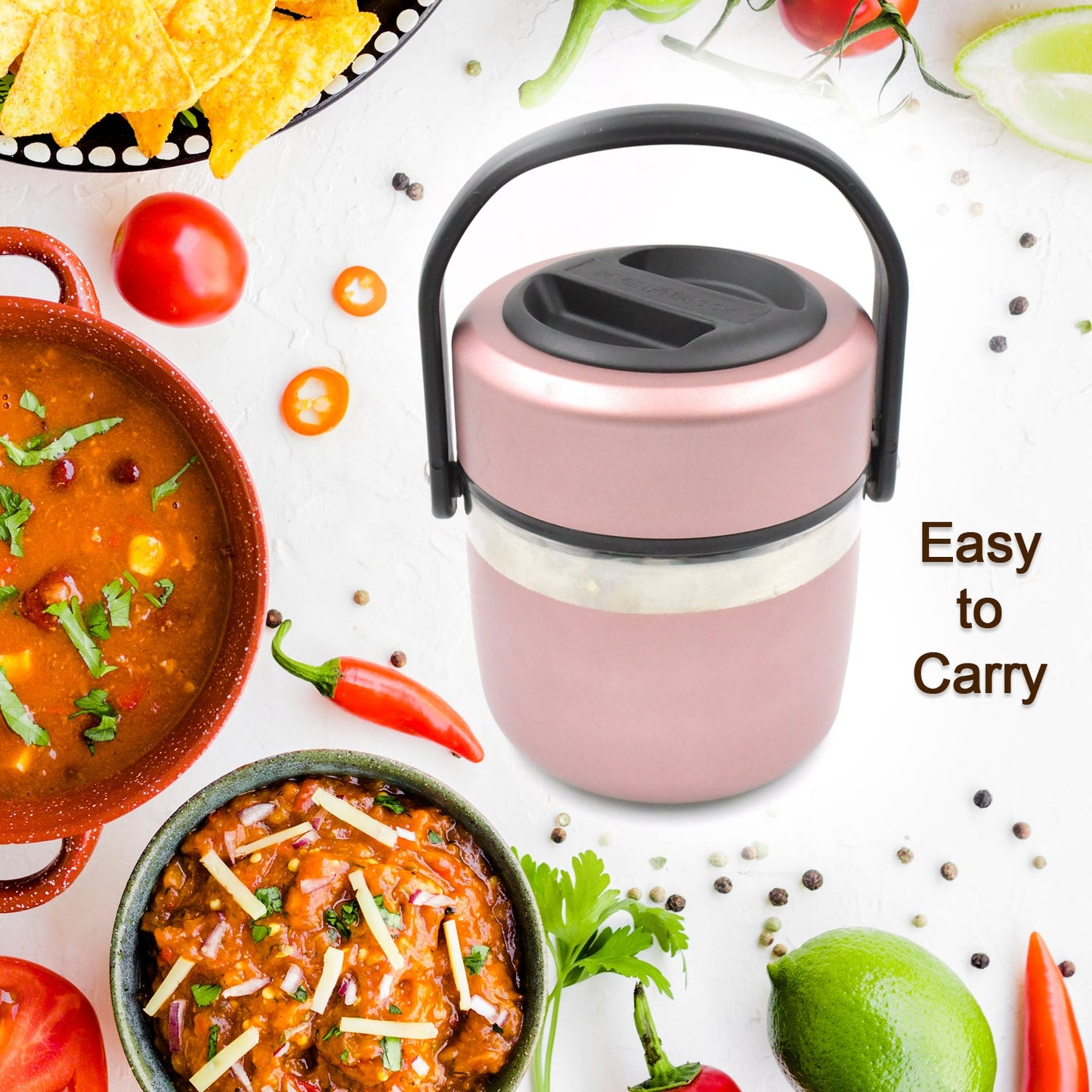 Leak-Proof Thermos Flask: Keeps Food Hot & Fresh (Stainless Steel, Multi-Color) - Springkart 