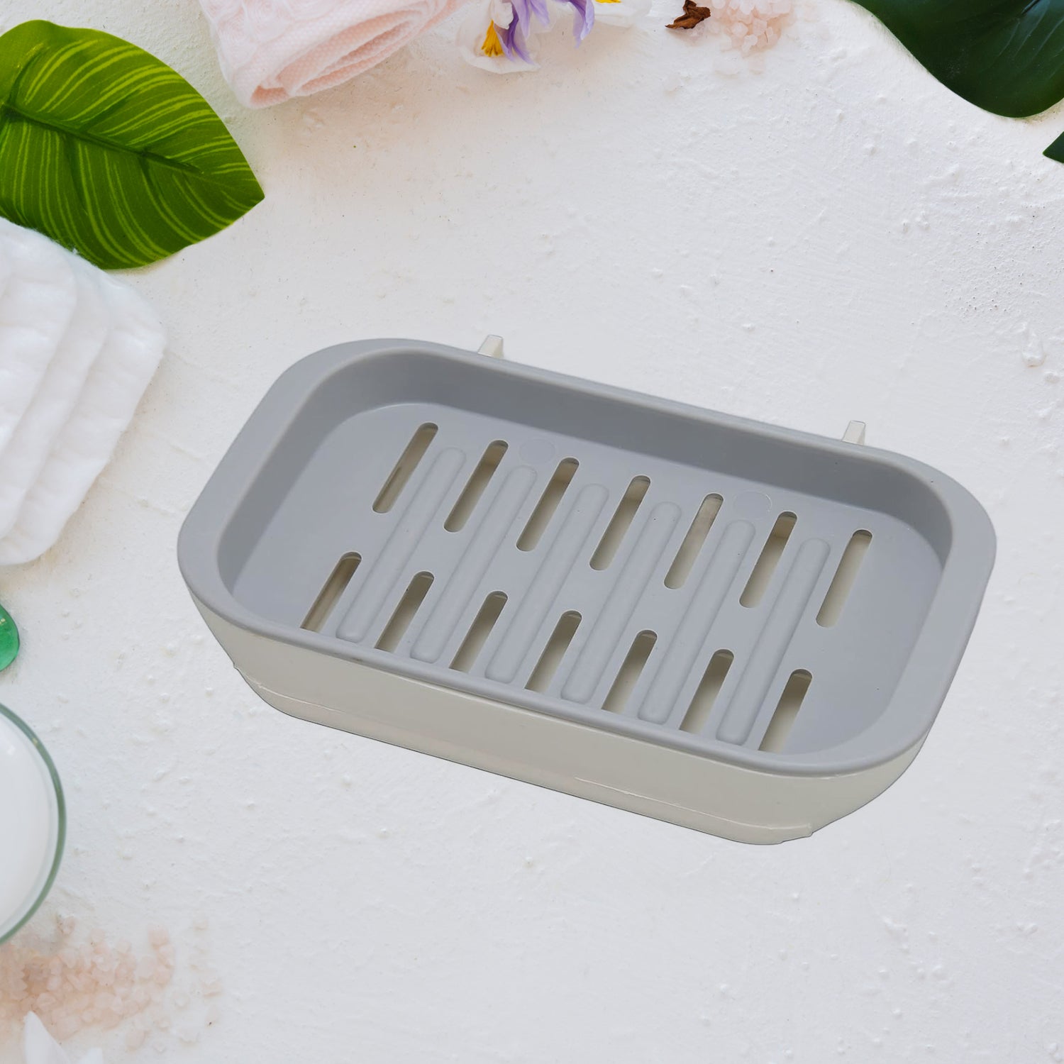 Bathroom Soap Holder, Soap Dish Container, Soap Case for Water Draining, Soap Holder Tray with Adhesive Sticker - Springkart 
