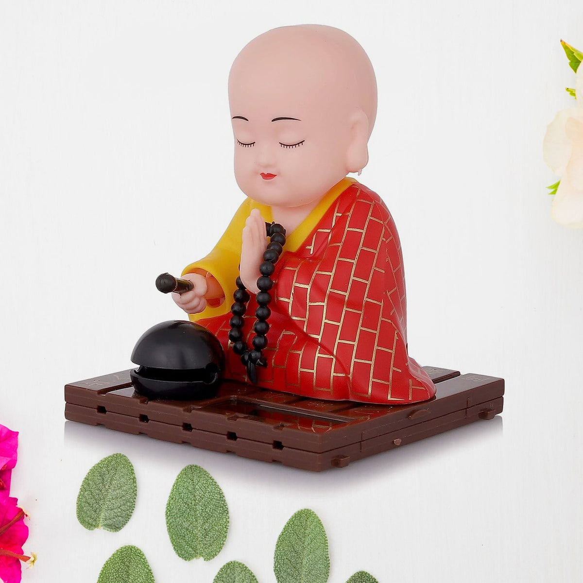 Solar Powered Sitting Buddha Statue, Moving Head and Hand (1 Pc / Medium) - Springkart 