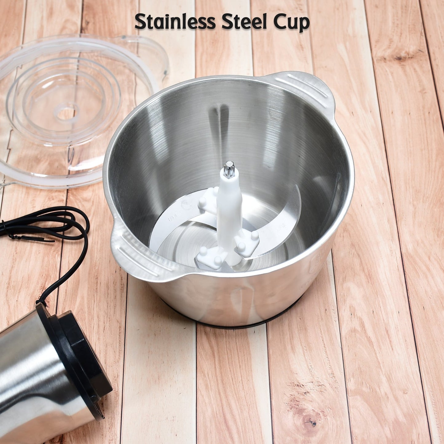 Stainless Steel Electric Meat Grinders with Bowl Heavy for Kitchen Food Chopper, Meat, Vegetables, Onion , Garlic Slicer Dicer, Fruit & Nuts Blender (3L) - Springkart 