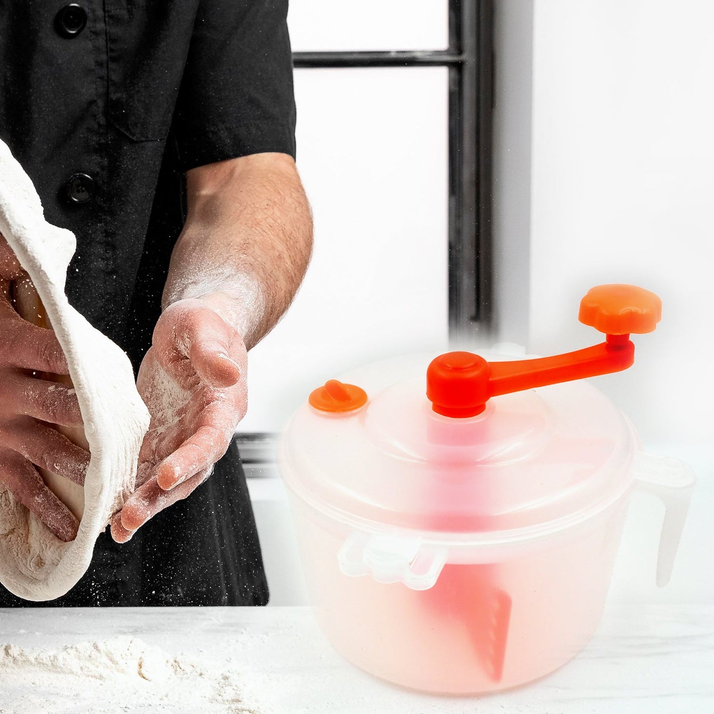 Miracle Atta Maker for Home 2 in 1 Ata Non-Electric Dough Flour Machine for Kitchen | Chakki Clear line Measuring Cups Set Bread Mixer May Vary Hand Tool Plastic Portable Dough Atta - Springkart 