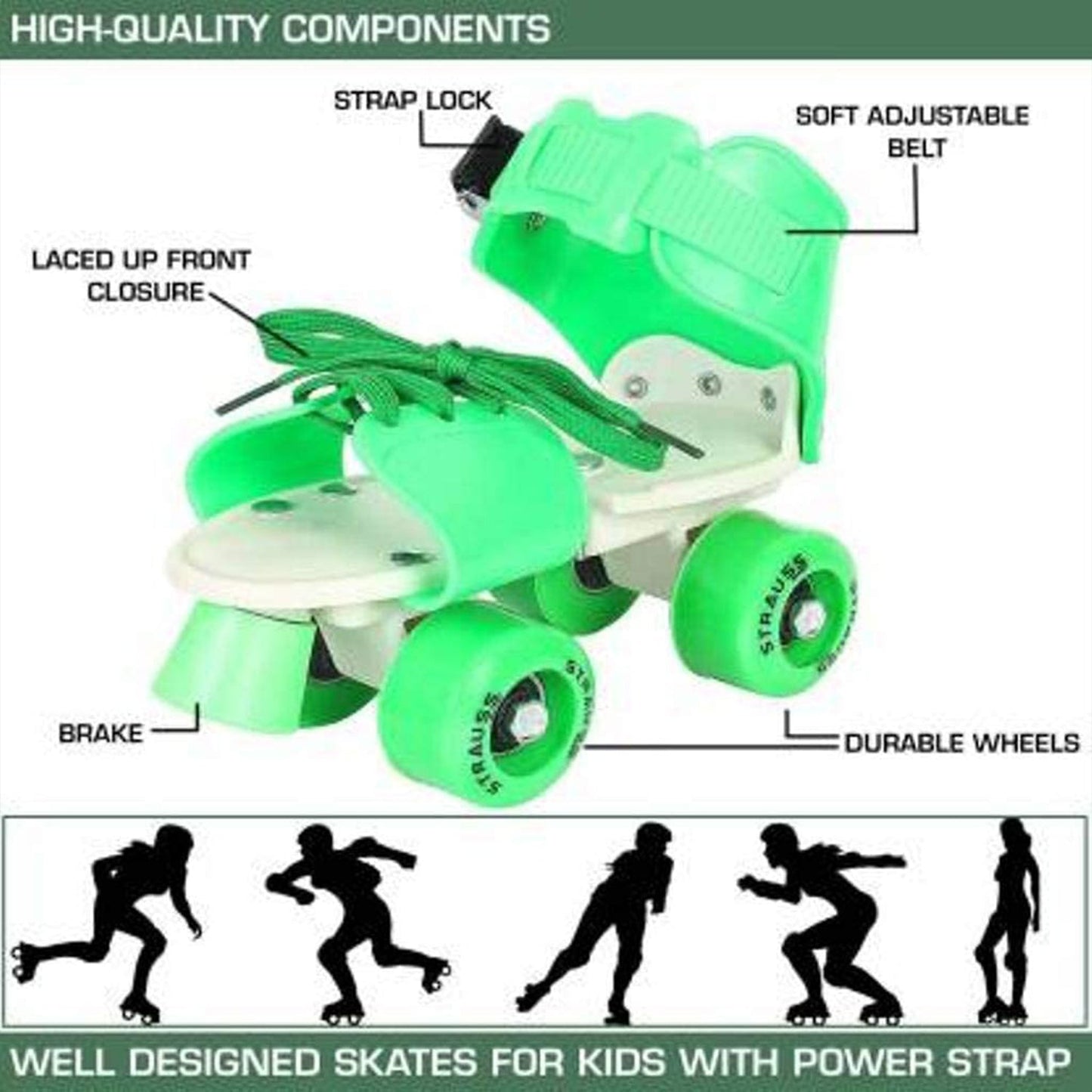 Roller Skates for Kids, Very Adjustable & Comfortable to Use / Roller Skate, Skating / (Pair of 1)  - Springkart 