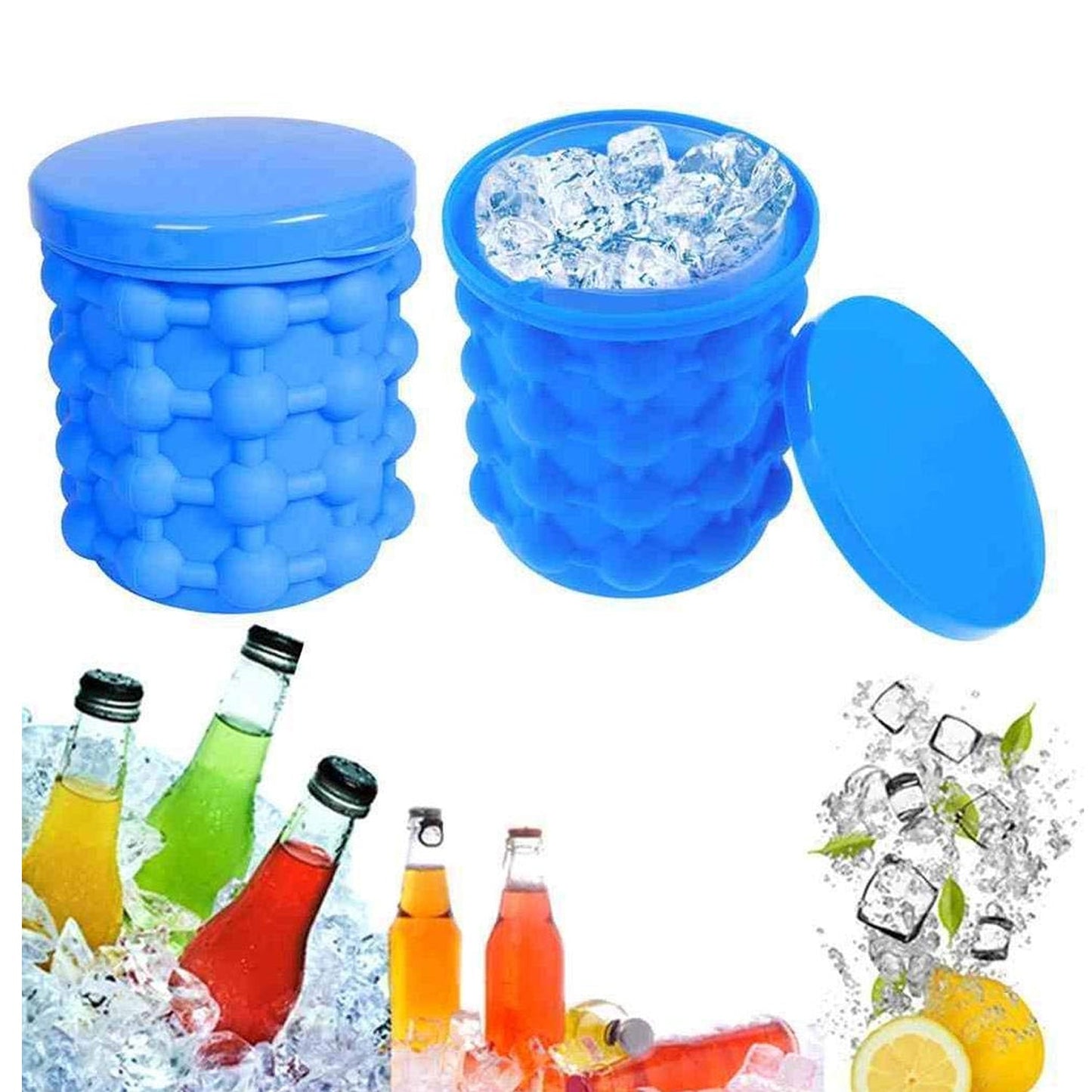 Magic Silicone Ice Cube Maker Space Saving Kitchen Ice Bucket. - Springkart 