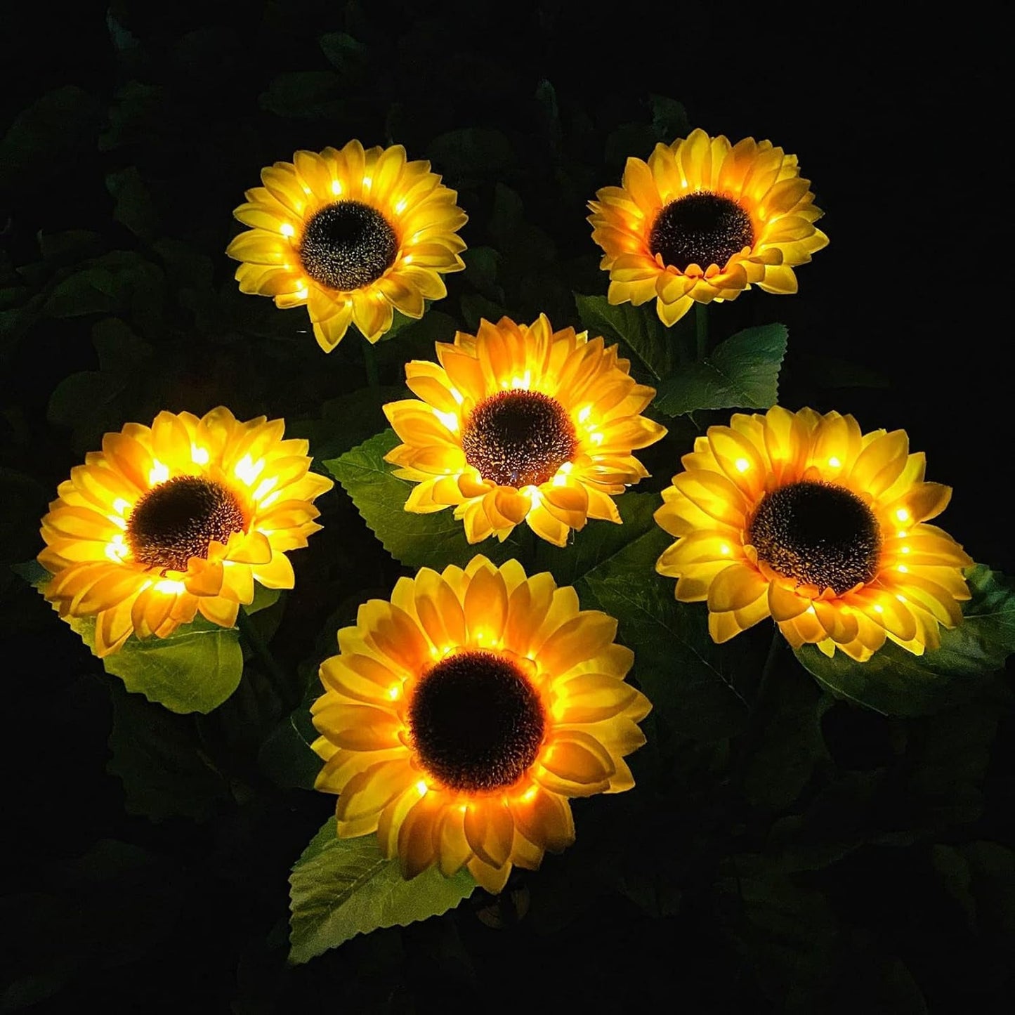 2 Pc Outdoor Solar Sunflower Lights Intelligent Light Control Waterproof Garden Landscape Stake Light - Springkart 