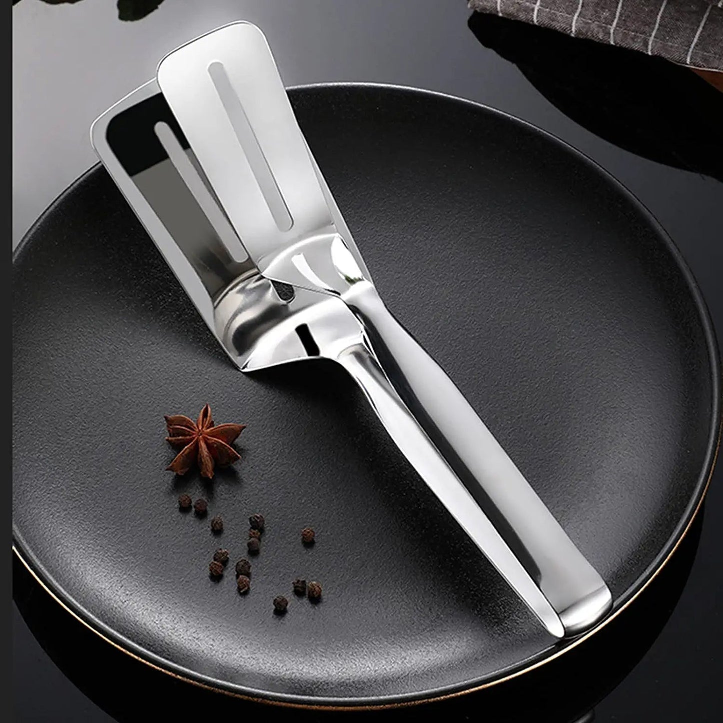 Multifunction Cooking Serving Turner Frying Food Tong. Stainless Steel Steak Clip Clamp BBQ Kitchen Tong. - Springkart 