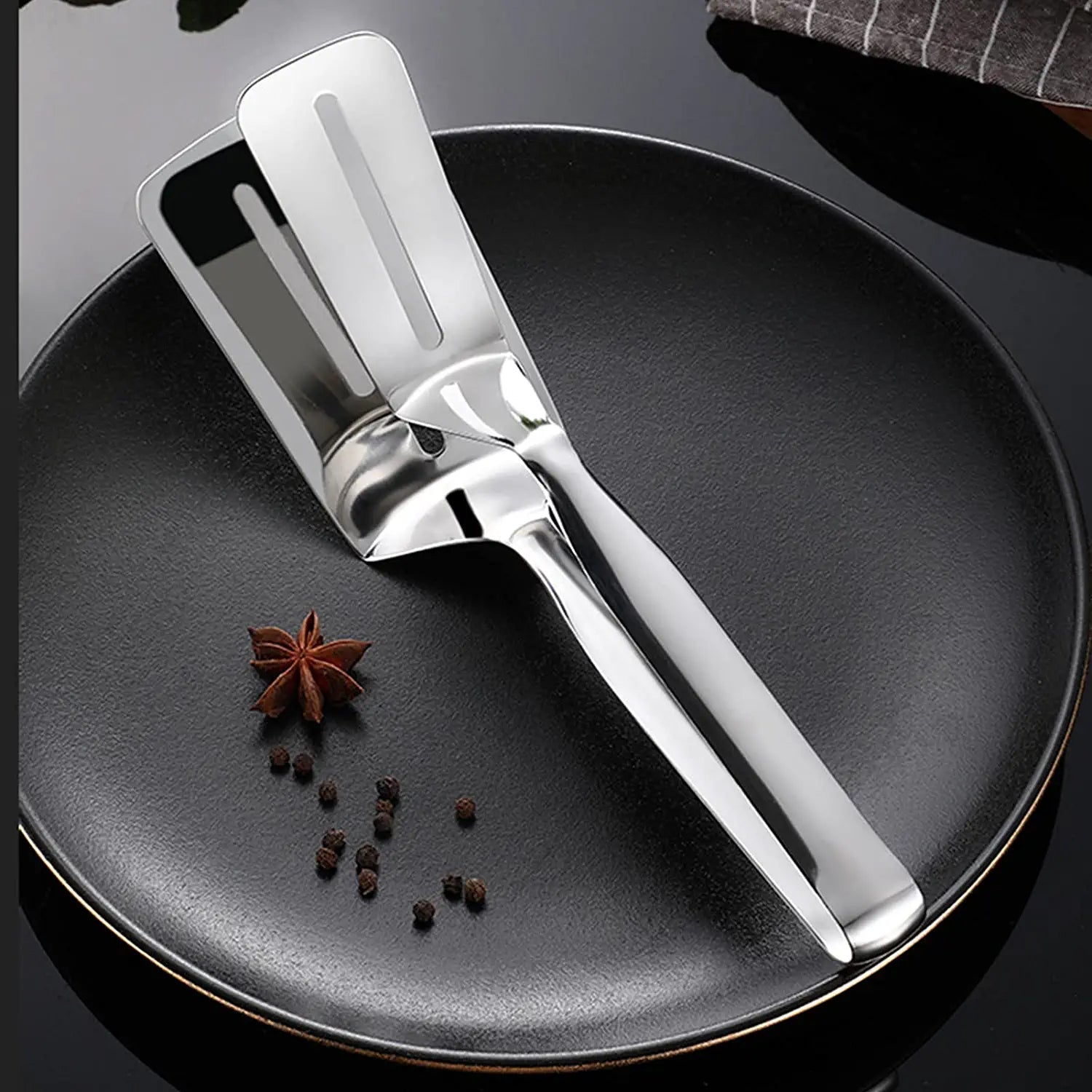 Multifunction Cooking Serving Turner Frying Food Tong. Stainless Steel Steak Clip Clamp BBQ Kitchen Tong. - Springkart 