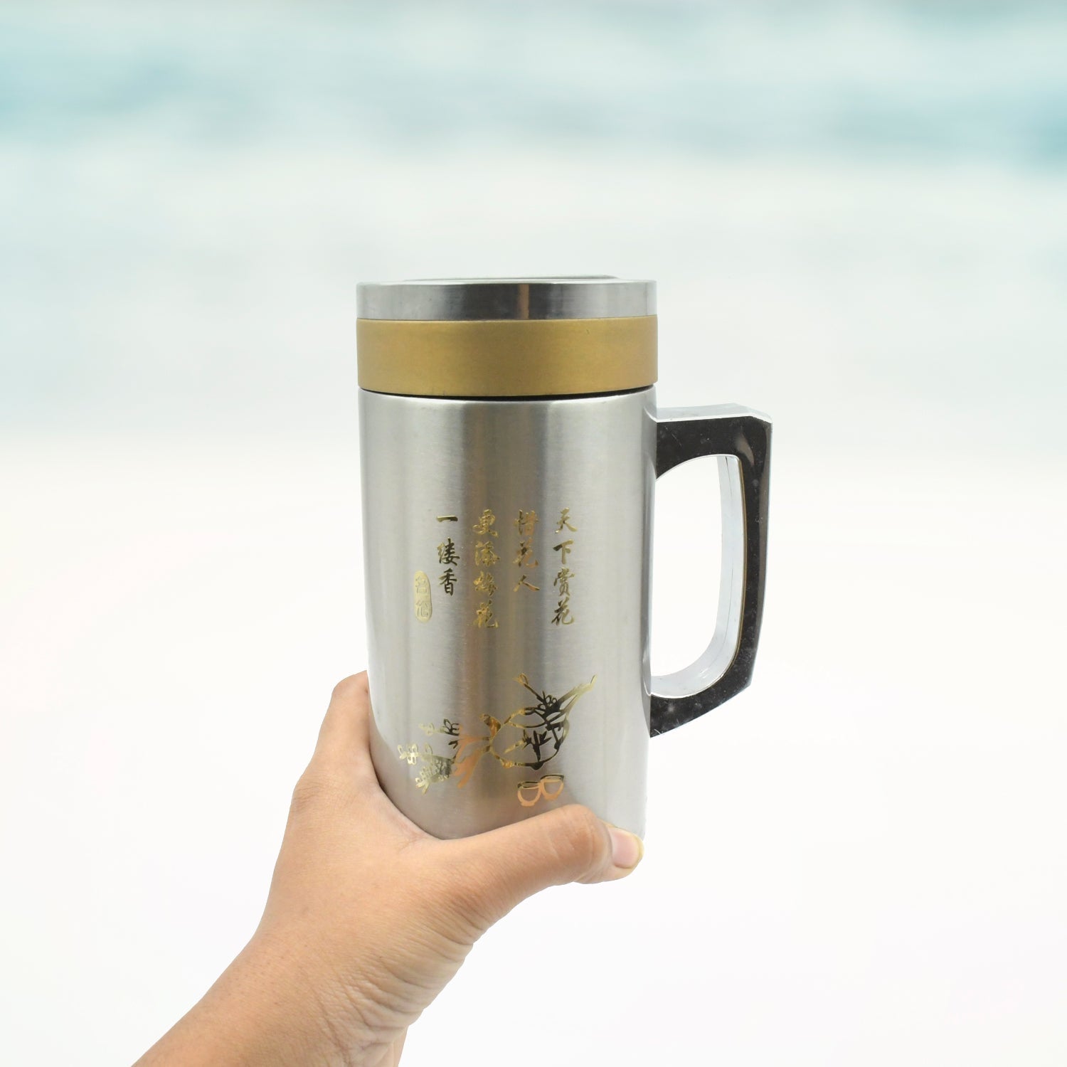 Multifunctional Double-Wall Thermos Water Bottles, Spill Proof with Leakproof Drinking Cup for Office Mug, Home, Travel, School (400ml) - Springkart 
