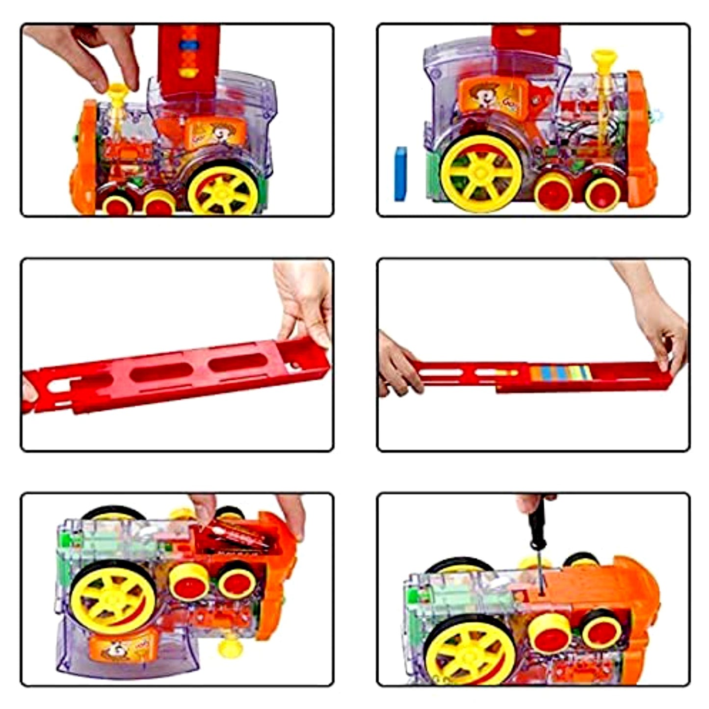 Play Game Transparent Funny Train Engine with Blocks Set 60 Blocks Toy with Music and Lights Automatic Blocks Toy Train Set for Kids ( Batteries not included) - Springkart 