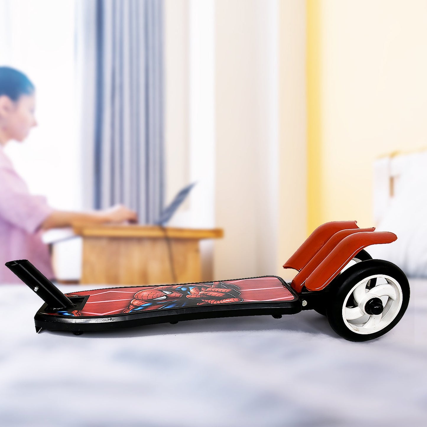 Basic Kids Ride On Leg Push Scooter for Boys and Girls (4 - 8 Years Old Kids) Foldable Scooter Cycle with Height Adjustment for Boys and Girls Multicolor (1 Pc / 3 Wheel)  - Springkart 