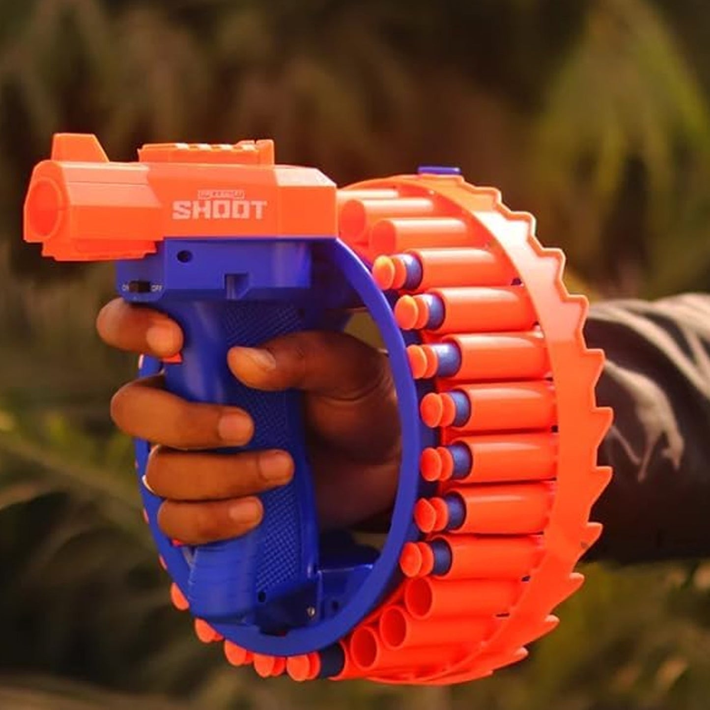 Amazing Toy Gun, Electric Gun for Children, 28 Soft Bullets for Youth Safety, Children's Electric Hand Ring Wheel Soft Bullet Gun, Gift Toys - Springkart 