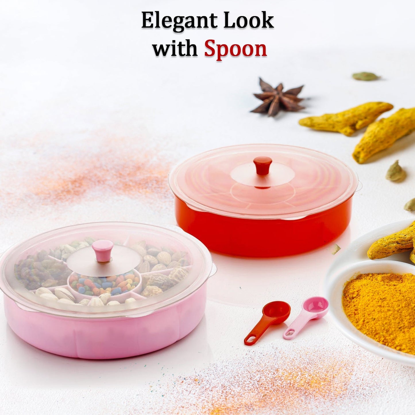 Multipurpose Dry-fruit and masala box with single spoon. - Springkart 