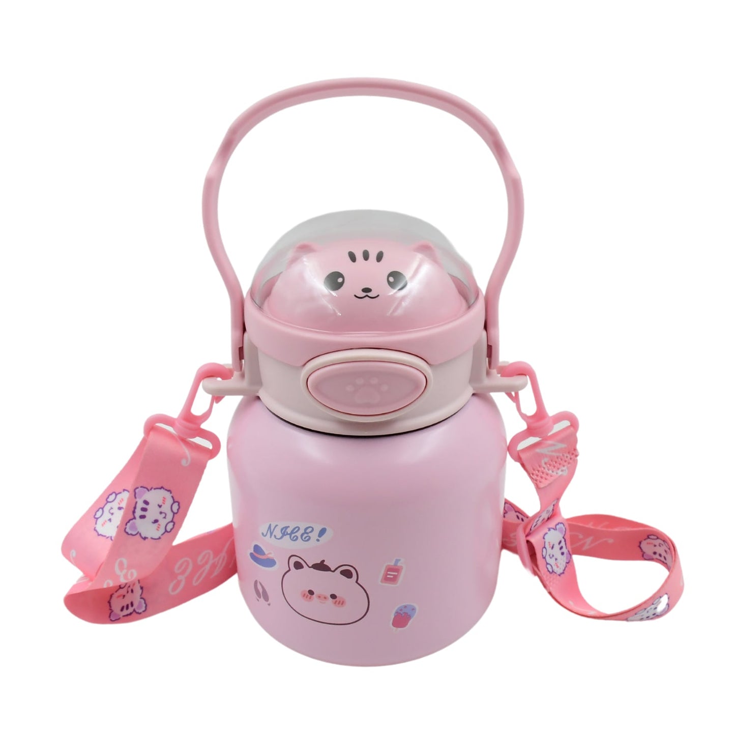 Stainless Steel Mug / Bottle Vacuum Insulated Cup With Handle & Strap (700 ML) - Springkart 