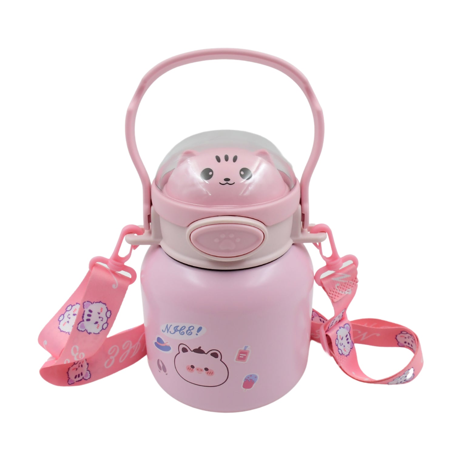 Stainless Steel Mug / Bottle Vacuum Insulated Cup With Handle & Strap (700 ML) - Springkart 