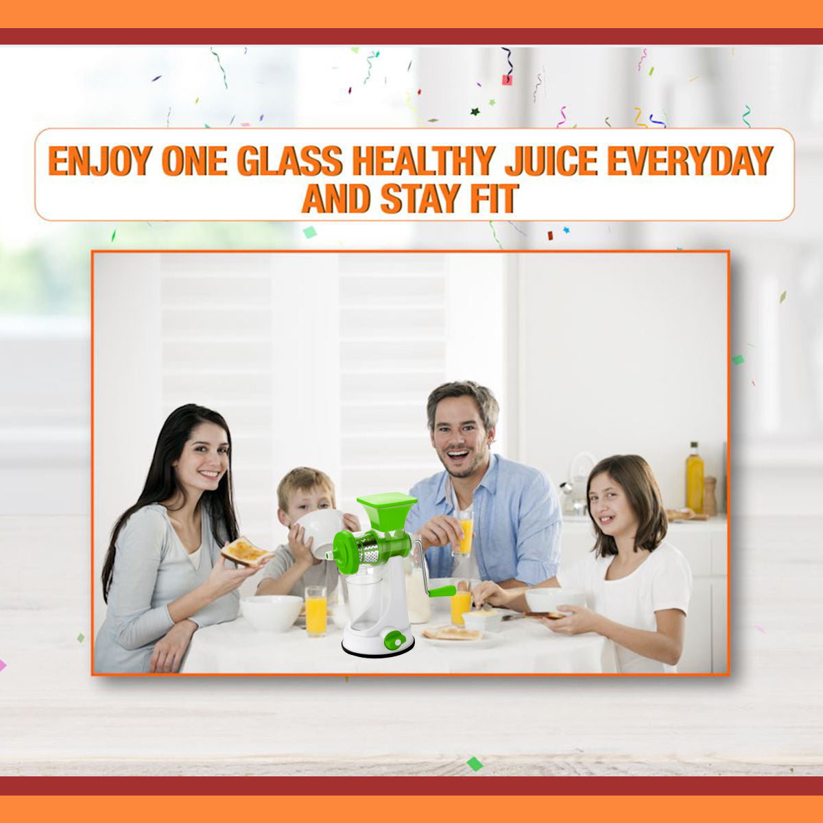 Manual Fruit & Vegetable Juicer with Steel Handle Fruit Juicer - Springkart 