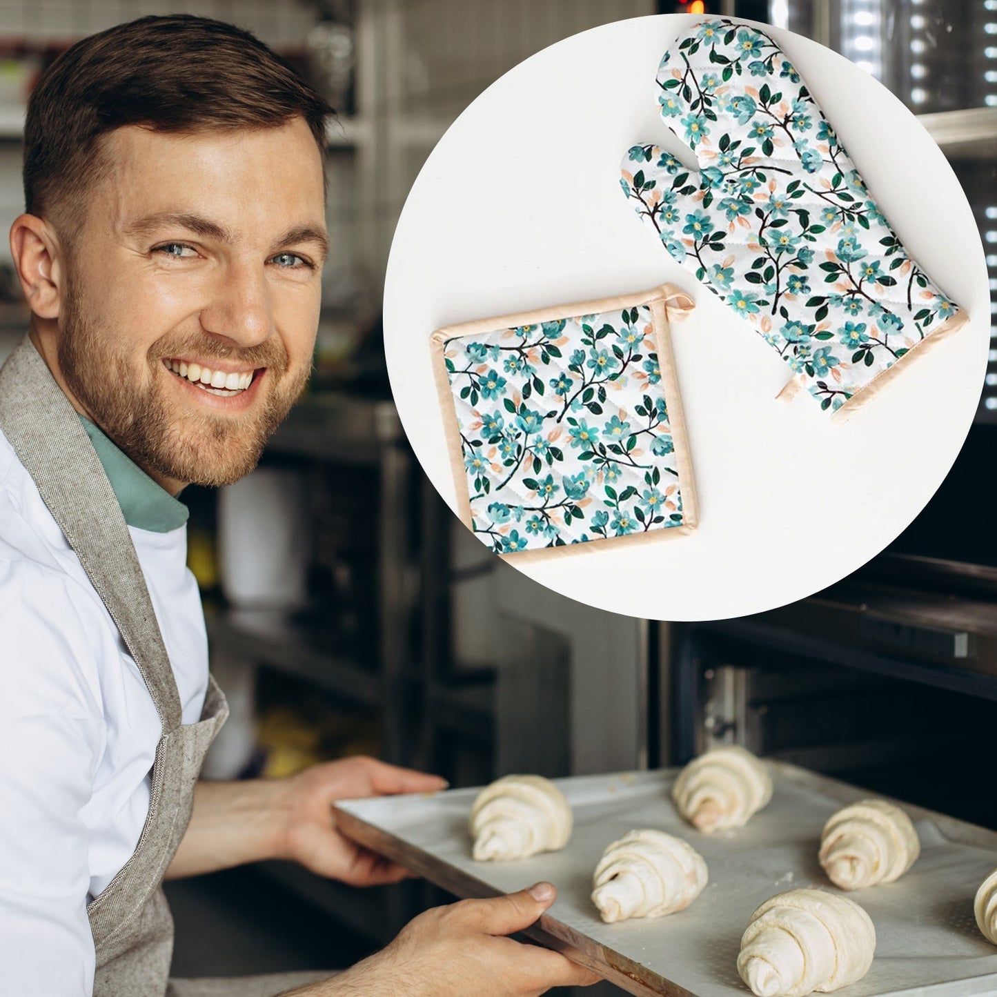 Professional Cotton Oven Mitt gloves - Springkart 