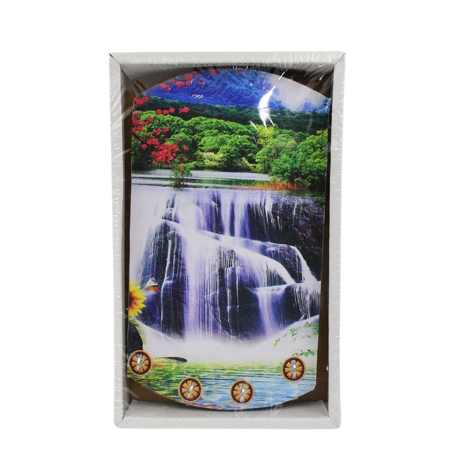 Decorative Wooden Vertical Scenery with Hooks for Wall Hanging - Springkart 