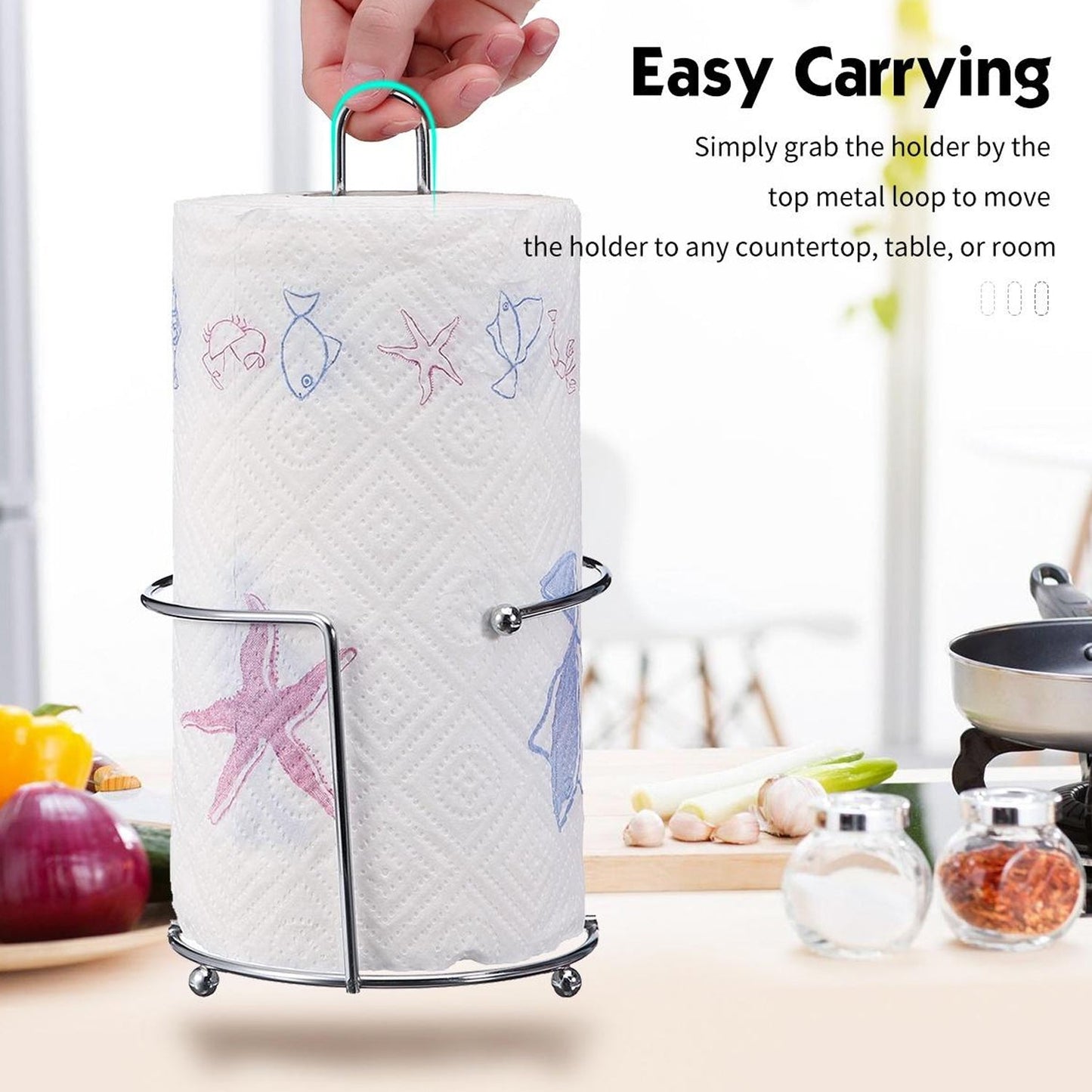 Kitchen Roll Dispenser, Kitchen Napkin Roll Holder, Kitchen Paper Towel Tissue Holder - Springkart 
