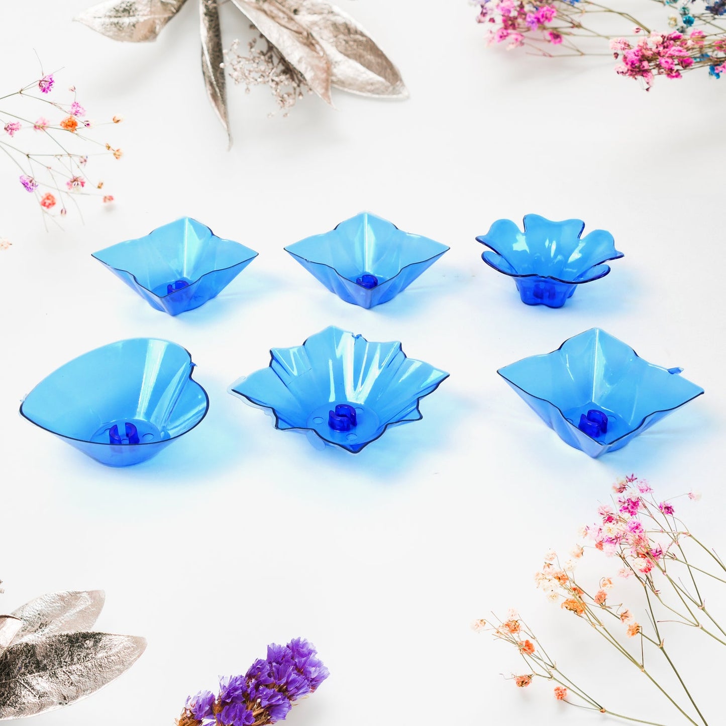 Reflection Diya Combo Plastic Candle Cup with Multi Shape (12 Pcs Set) - Springkart 