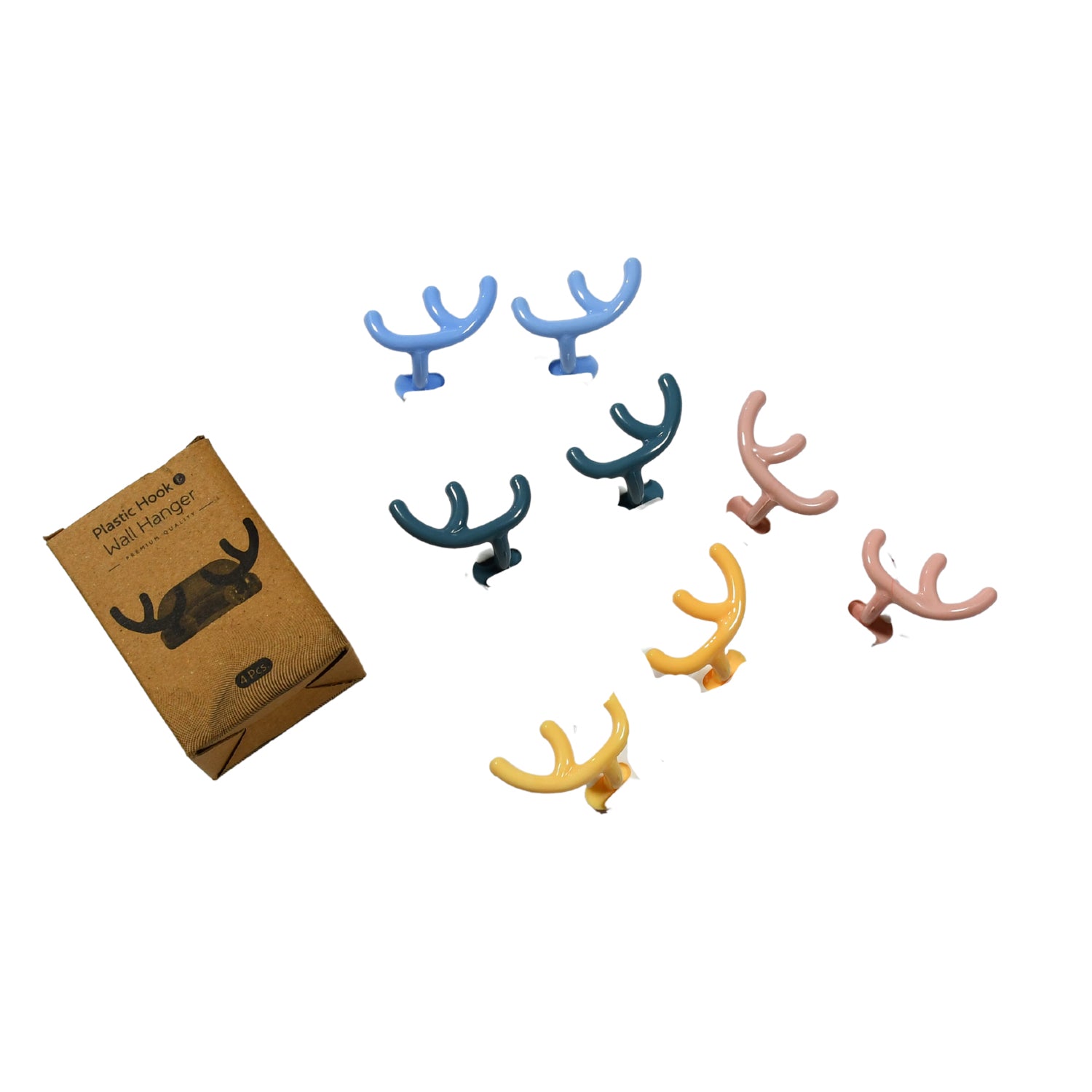 Plastic Wall Hanger Hook Wall Adhesive Hook Premium Quality Wall Hook (Pack Of 4pc) - Springkart 