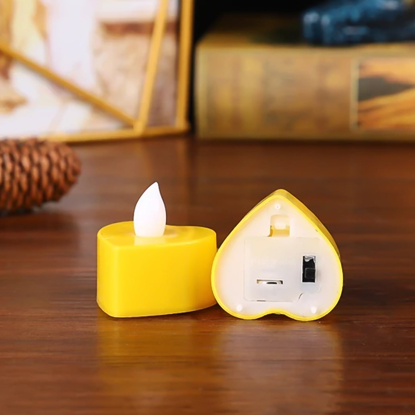 Heart Shape Battery Operated Tea Light LED Candles, for Decoration Use (24 Pc Set) - Springkart 