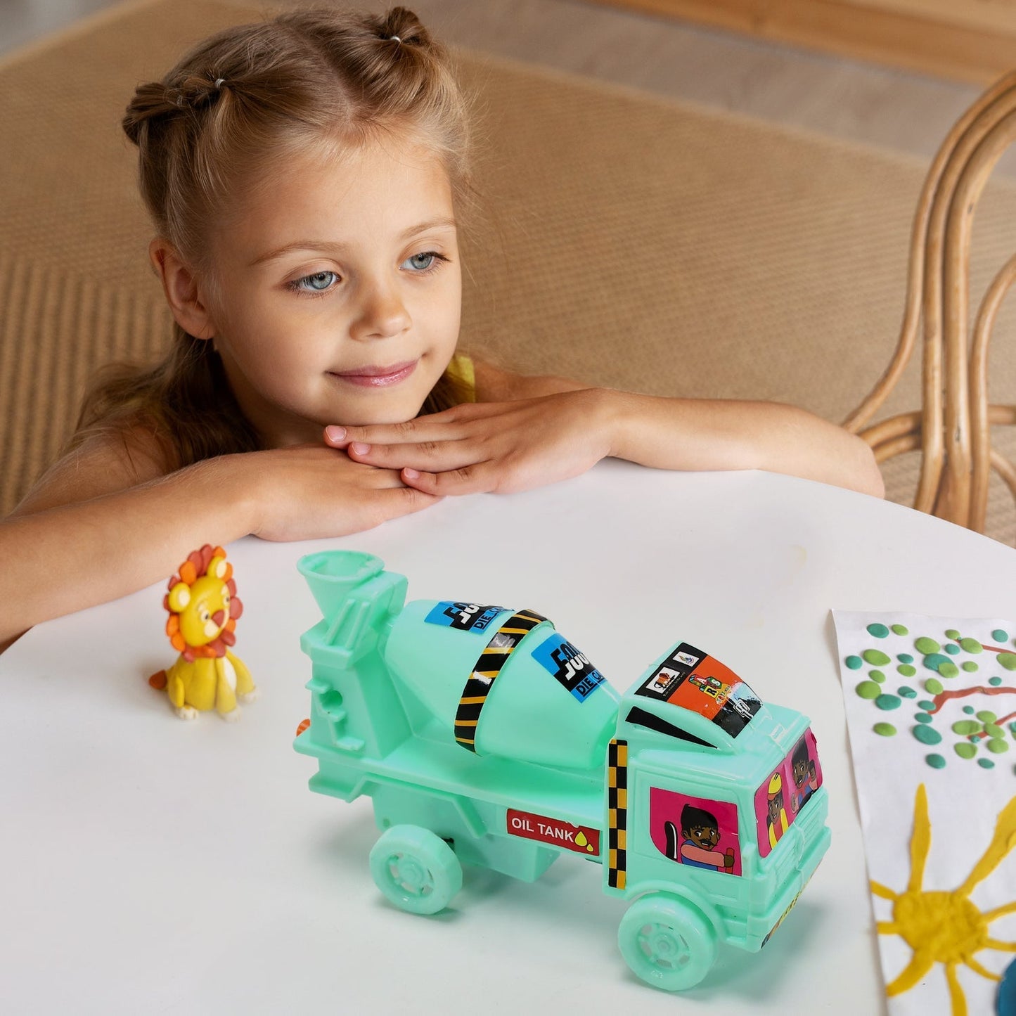 Big Size Heavy Duty Rotating Cement Mixer Dumper Truck Toys for Kids Toddlers Boys and Girls - Construction Toy Friction Vehicle Toy - Springkart 