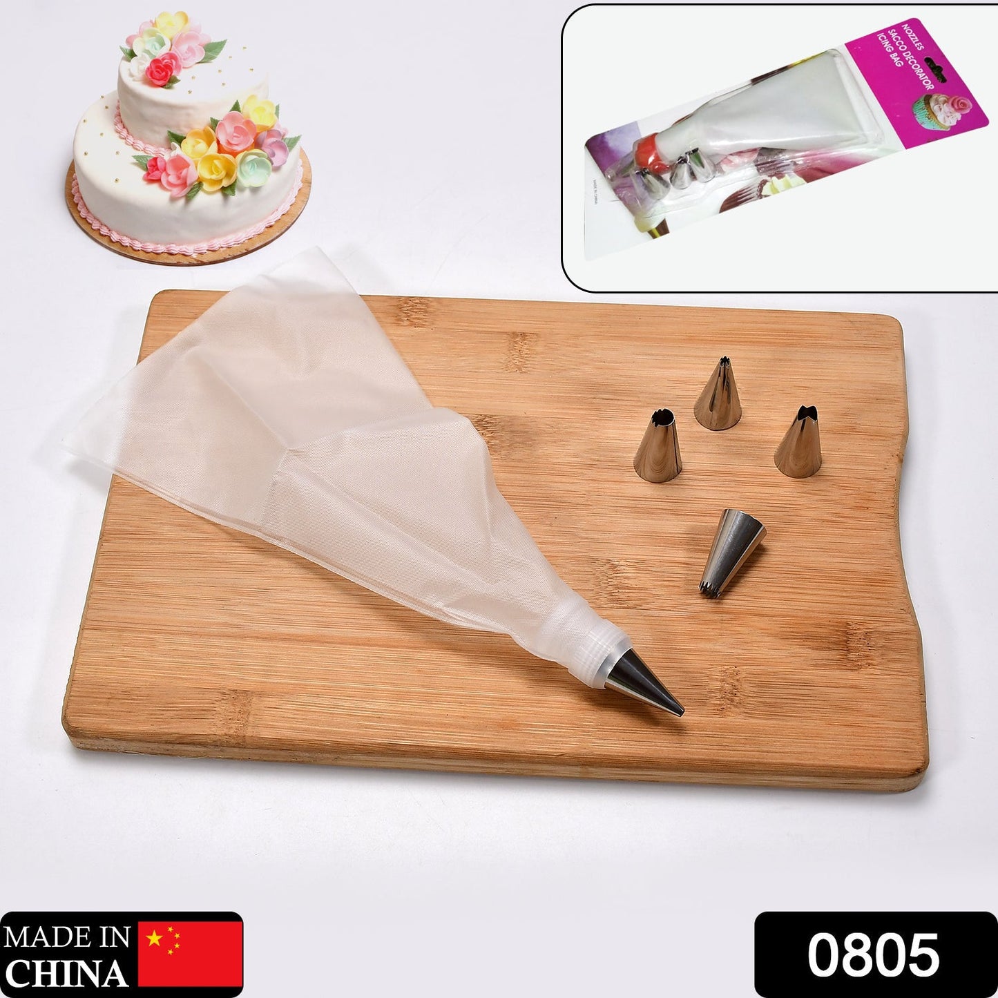 Cake Decorating Nozzle with Piping Bag Stainless Steel Piping Cream Frosting Nozzles - Springkart 