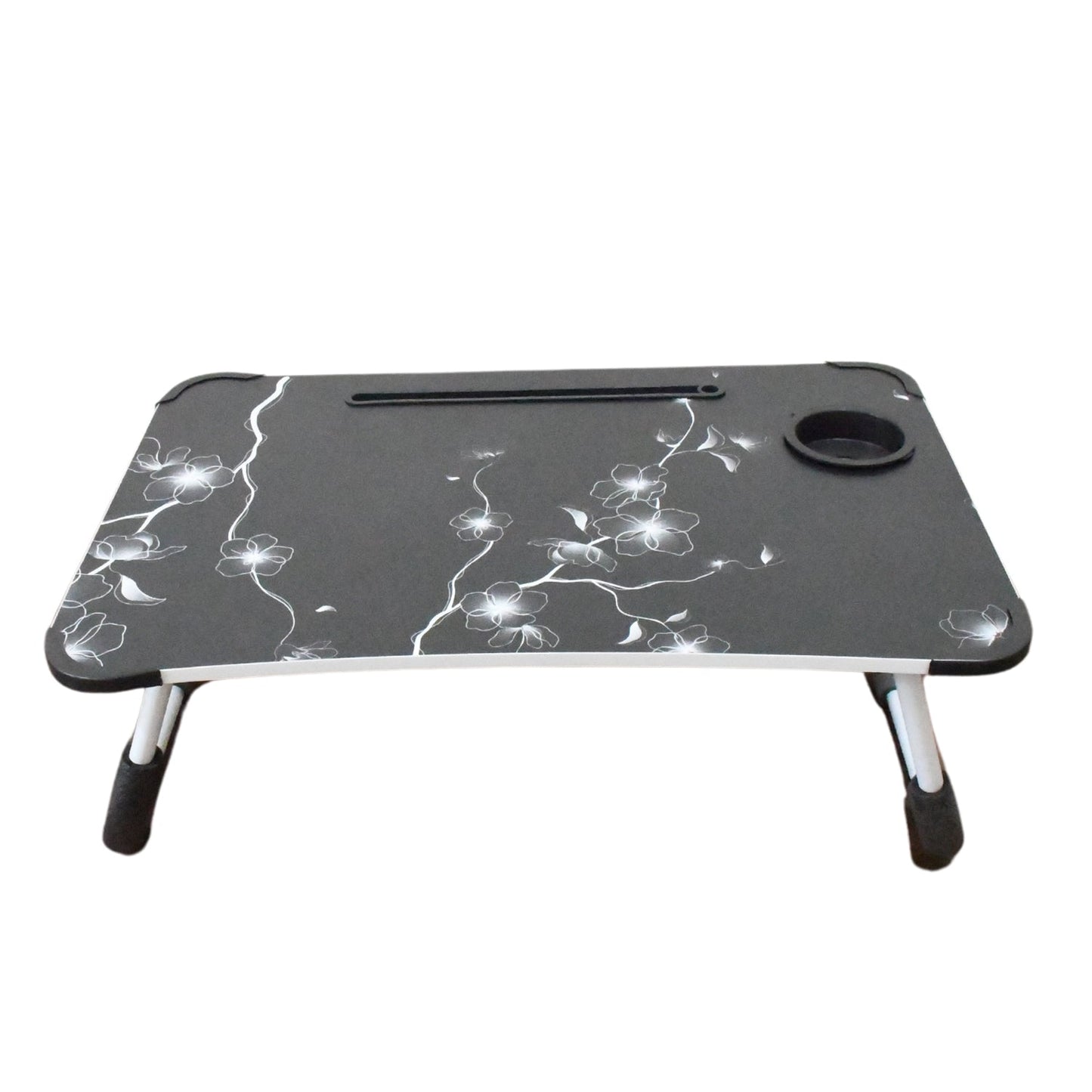 Laptop Table Foldable Portable Notebook Bed Lap Desk Tray Stand Reading Holder with Coffee Cup Slot for Breakfast, Reading & Movie Watching. - Springkart 