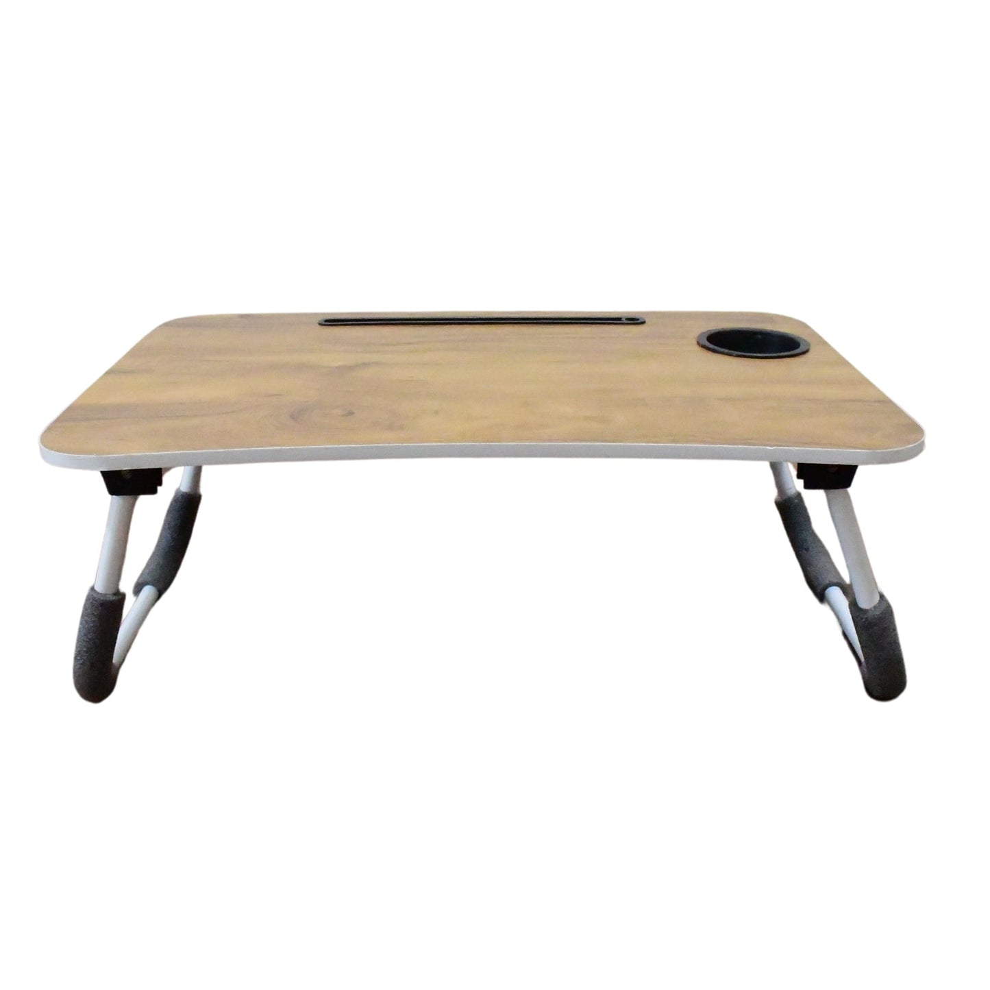Multi-Purpose Laptop Desk for Study and Reading with Foldable, Cupholder & Drawer (1 Pc / Mix Plain Design / 58×38 Cm) - Springkart 