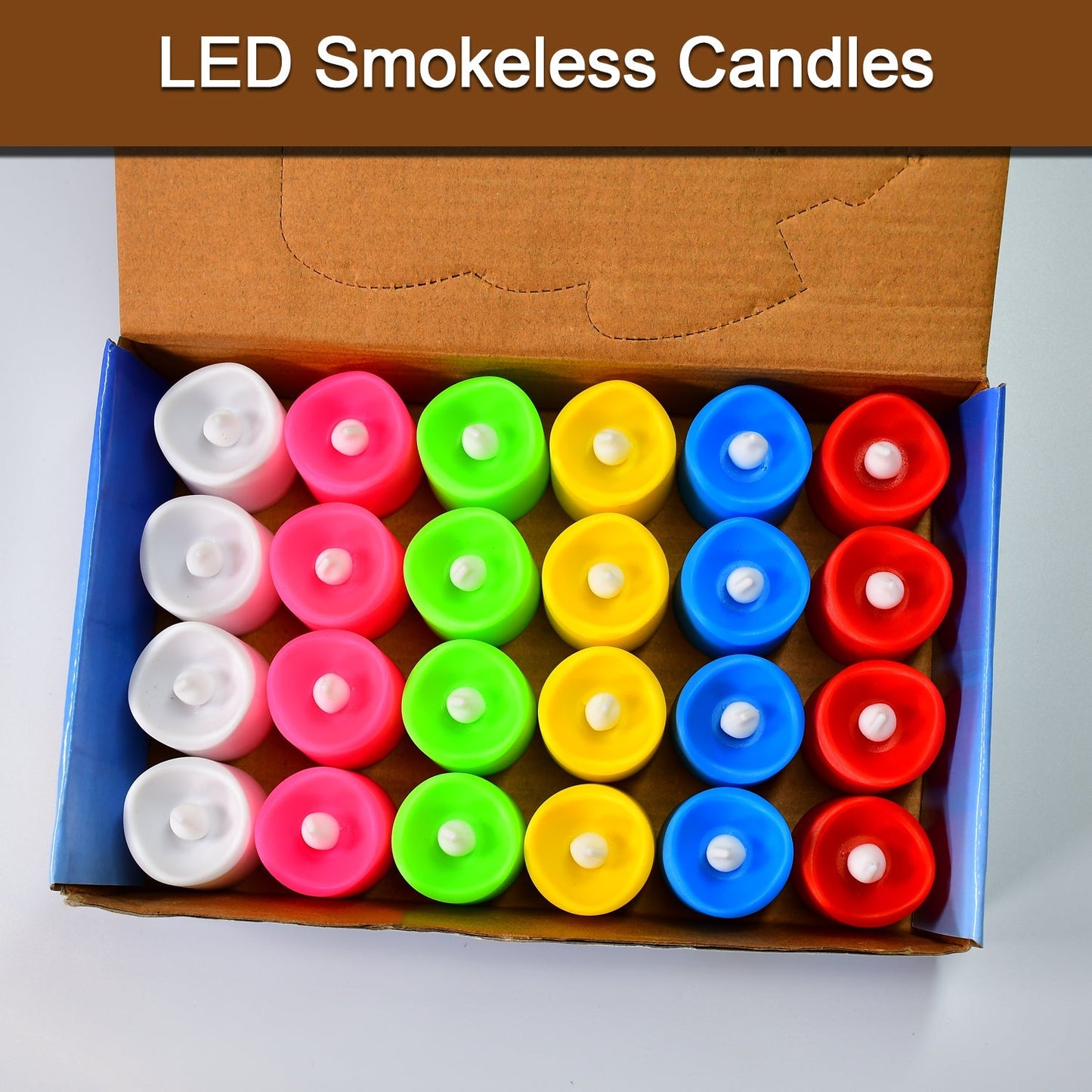 Festive Lighting for Any Occasion: 24 Pack LED Tealight Candles (Multicolor) - Springkart 
