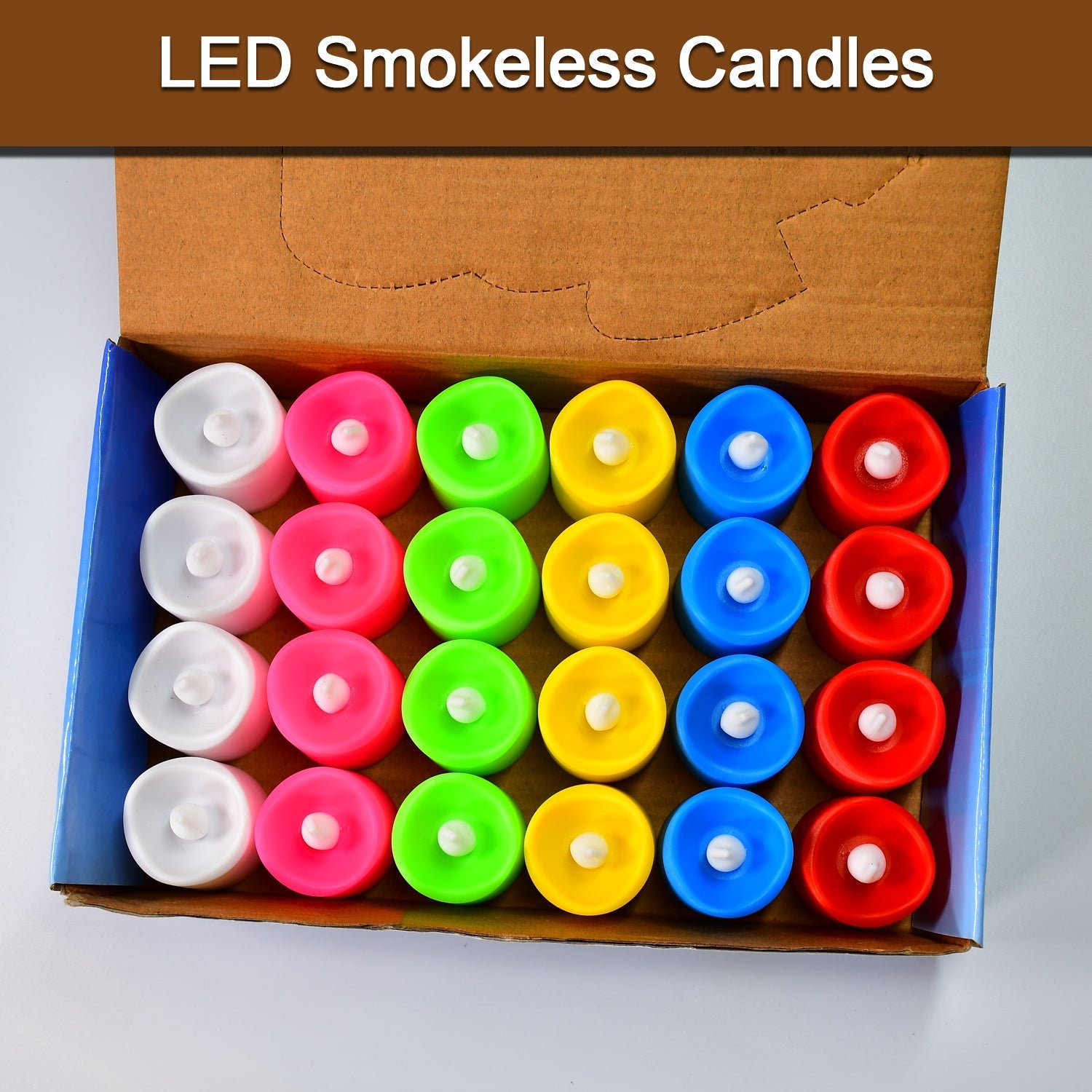 Festive Lighting for Any Occasion: 24 Pack LED Tealight Candles (Multicolor) - Springkart 