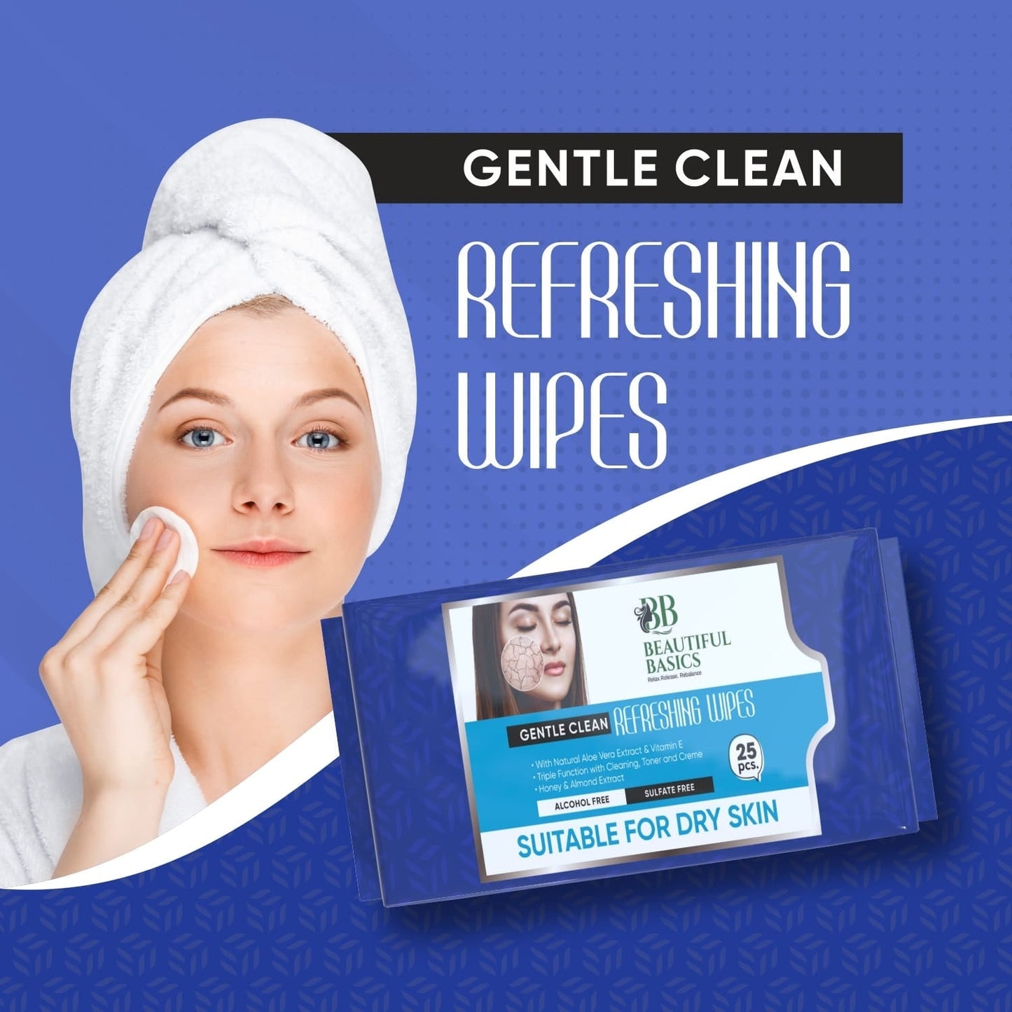 Refreshing Wet Wipes for Face | Facial Cleansing | Refreshing & Skin Hydration| Soothing for skin | pH Balance & Alcohol Free | Nourishing with Fruit extract | 25 Wipes - Springkart 