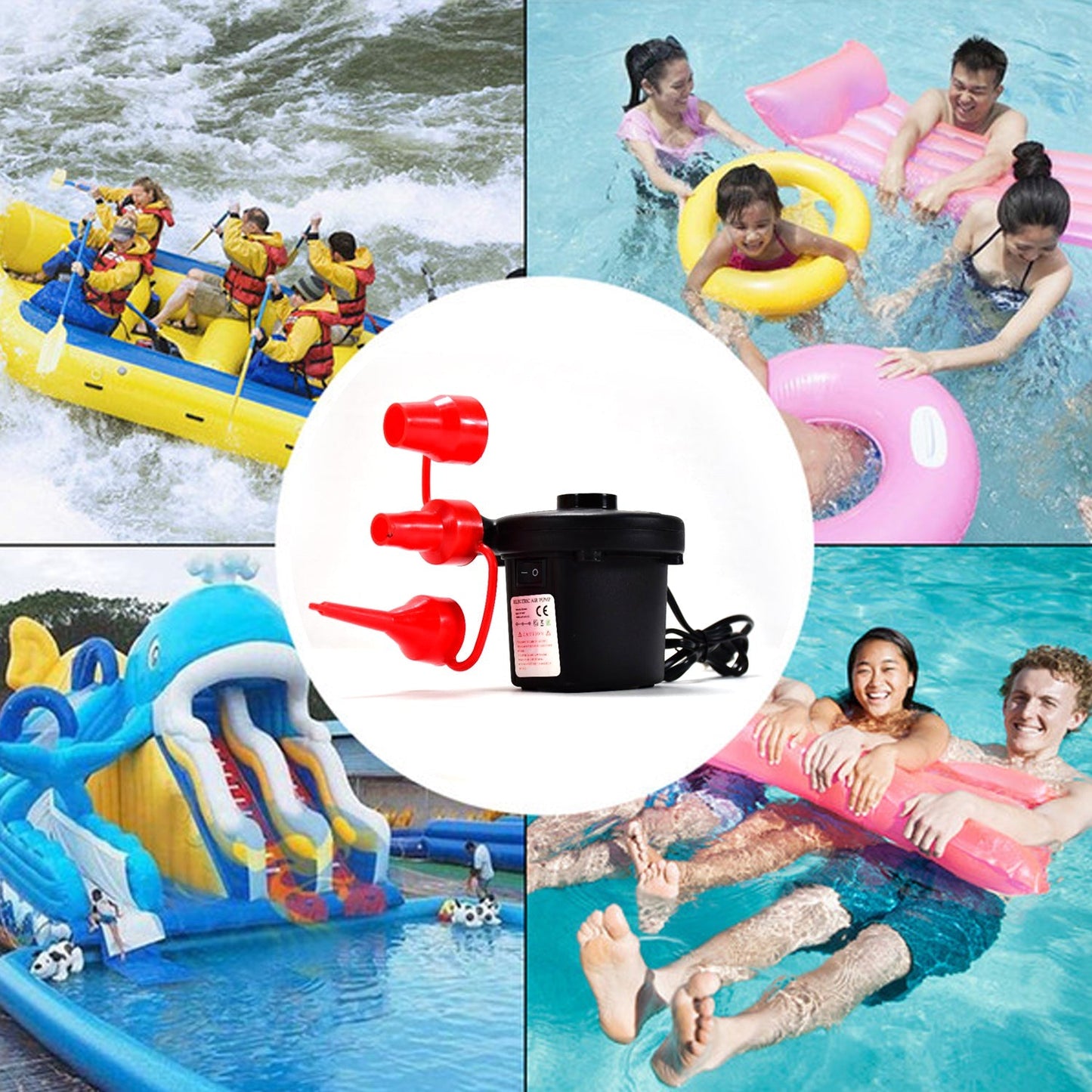 Electric Air Pump For Ball , Balloon ( 3 Nozzle ) - Springkart 