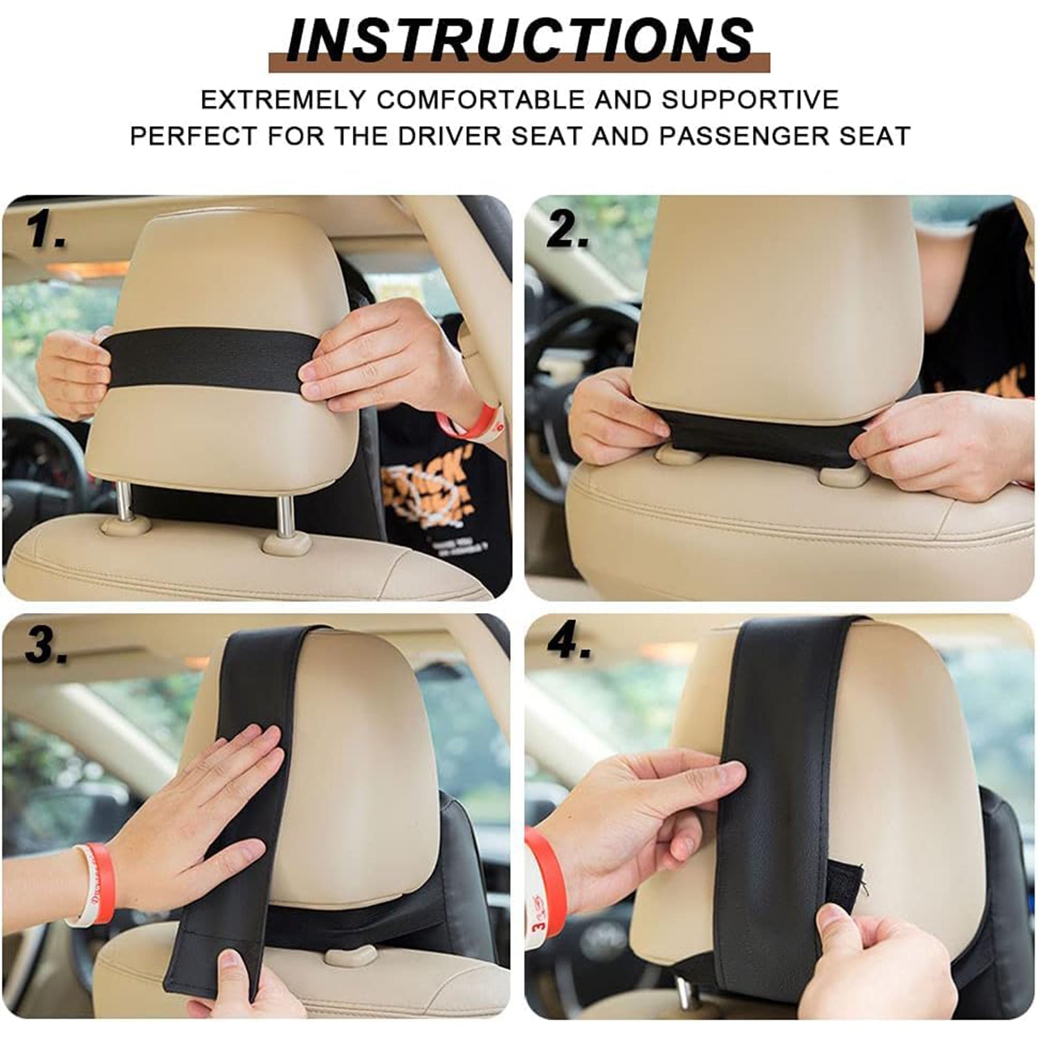 Car Neck Pillow Car Neck Headrest Pillow Memory Foam Car Accessories Cushion Car Seat Head Support Neck Protector Car Seat Neck Pillow, for Driving (1 Pc / Mix Color) - Springkart 