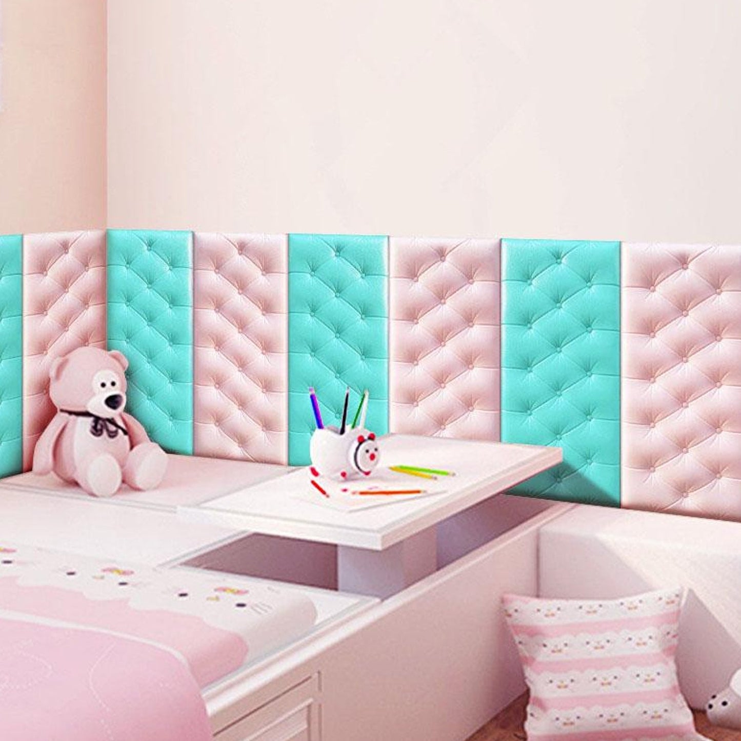 Pink 3D Adhesive wallpaper for living Room. Room Wall Paper Home Decor Self Adhesive Wallpaper - Springkart 
