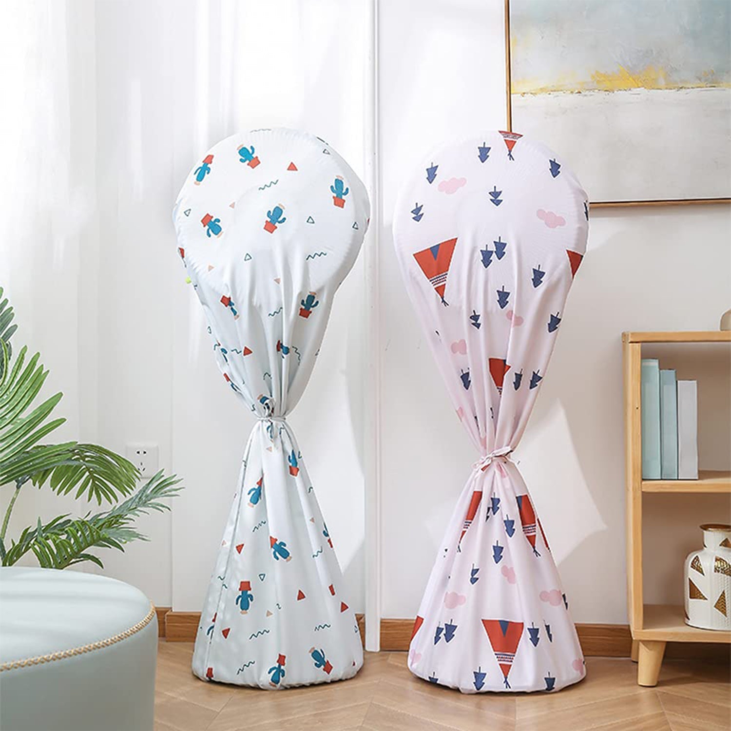 Decorative Dustproof And Waterproof Table Fan Cover, Useful When The Fan Is Not In Use. (Mix Size / Design / Mix Color) - Springkart 
