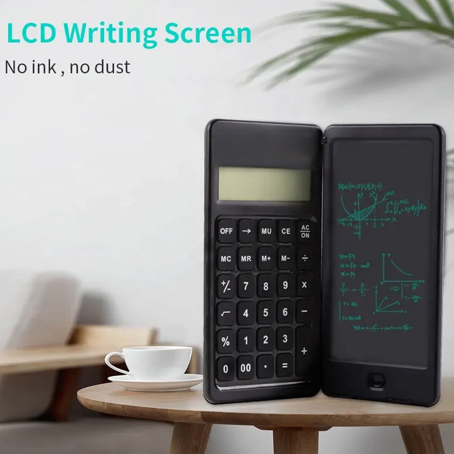 Foldable Calculator With 6 Inch LCD Tablet Digital Drawing Pad Stylus Pen Erase Button Lock Function Smart Calculator -01 - Springkart 