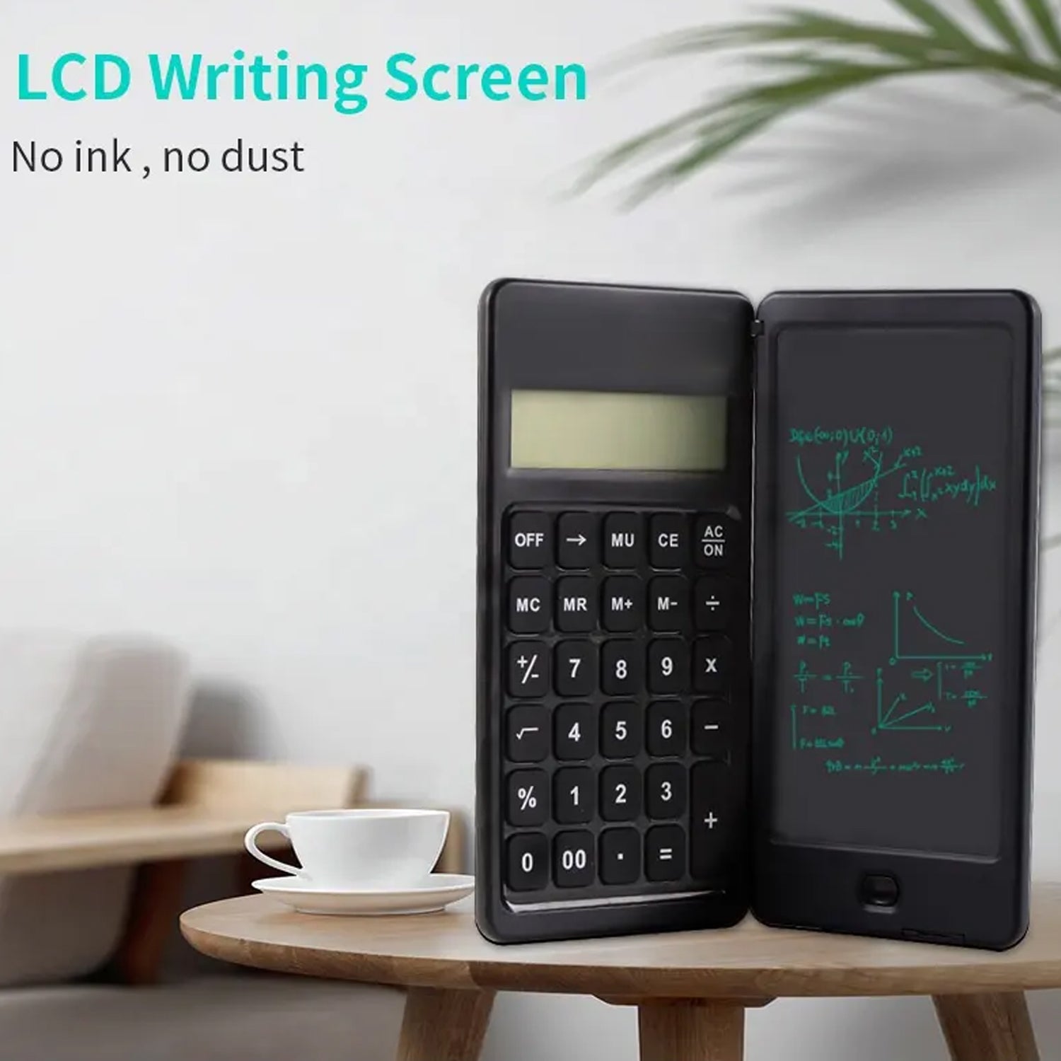 Foldable Calculator With 6 Inch LCD Tablet Digital Drawing Pad Stylus Pen Erase Button Lock Function Smart Calculator -01 - Springkart 